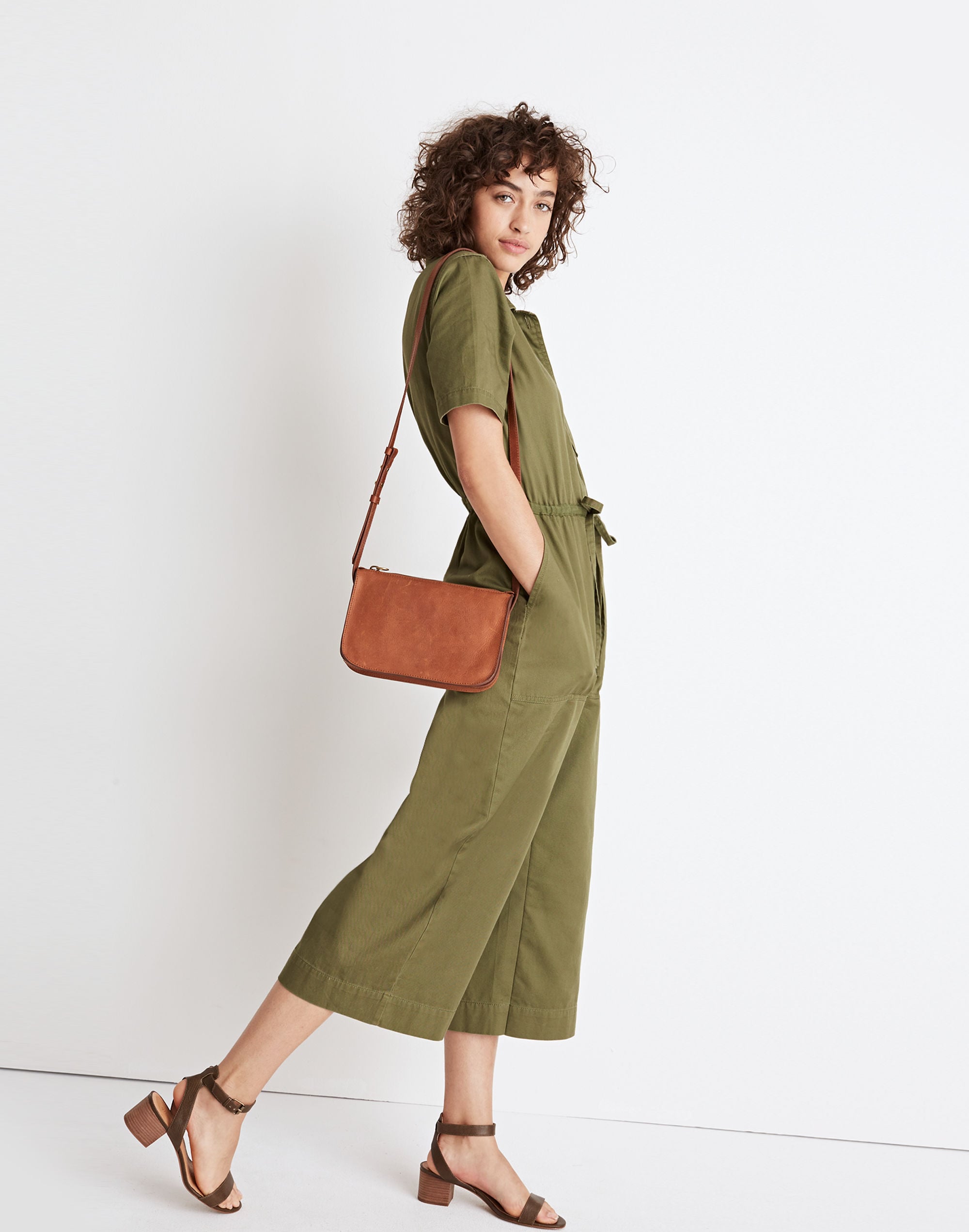Wide-Leg Utility Jumpsuit