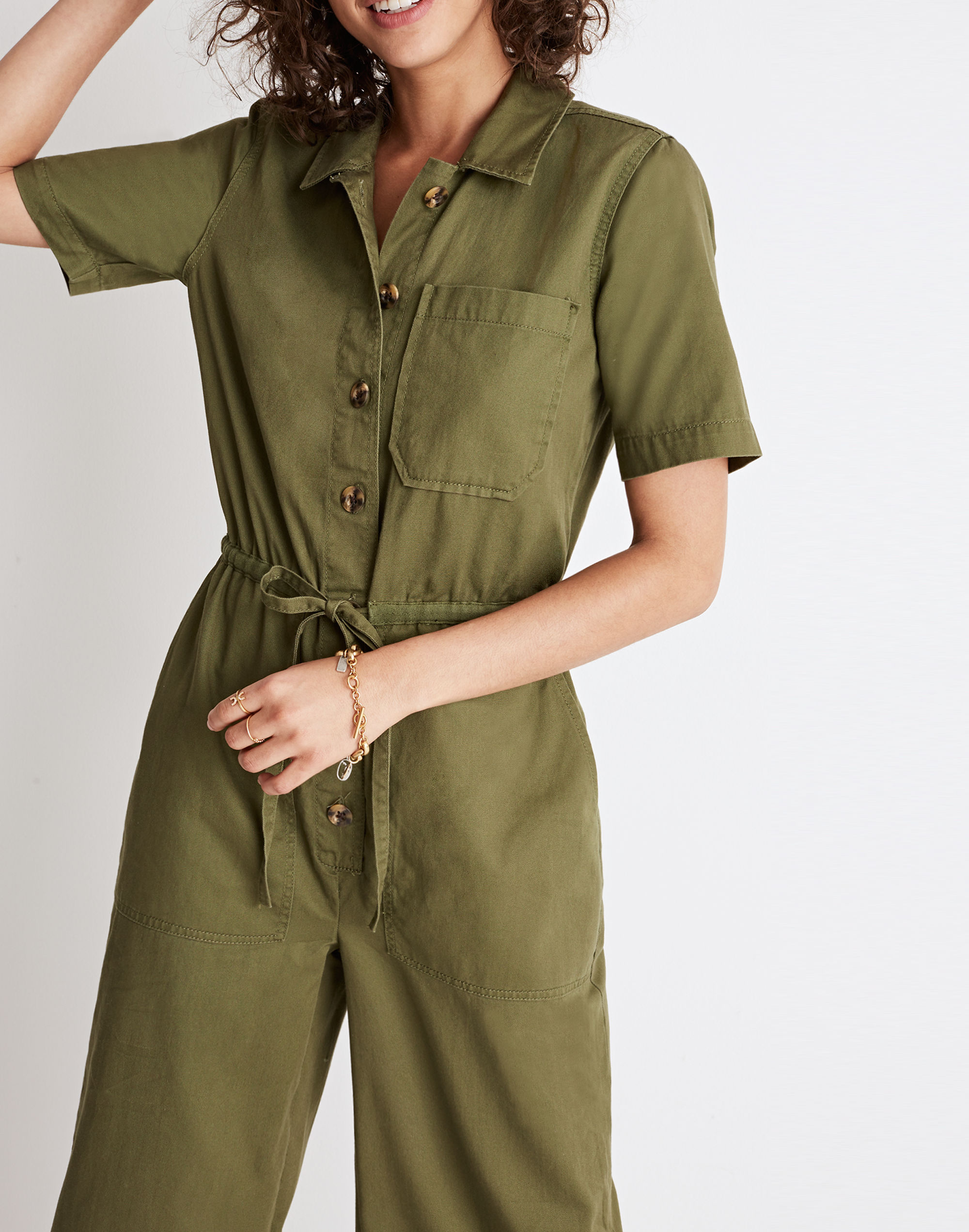 Wide-Leg Utility Jumpsuit