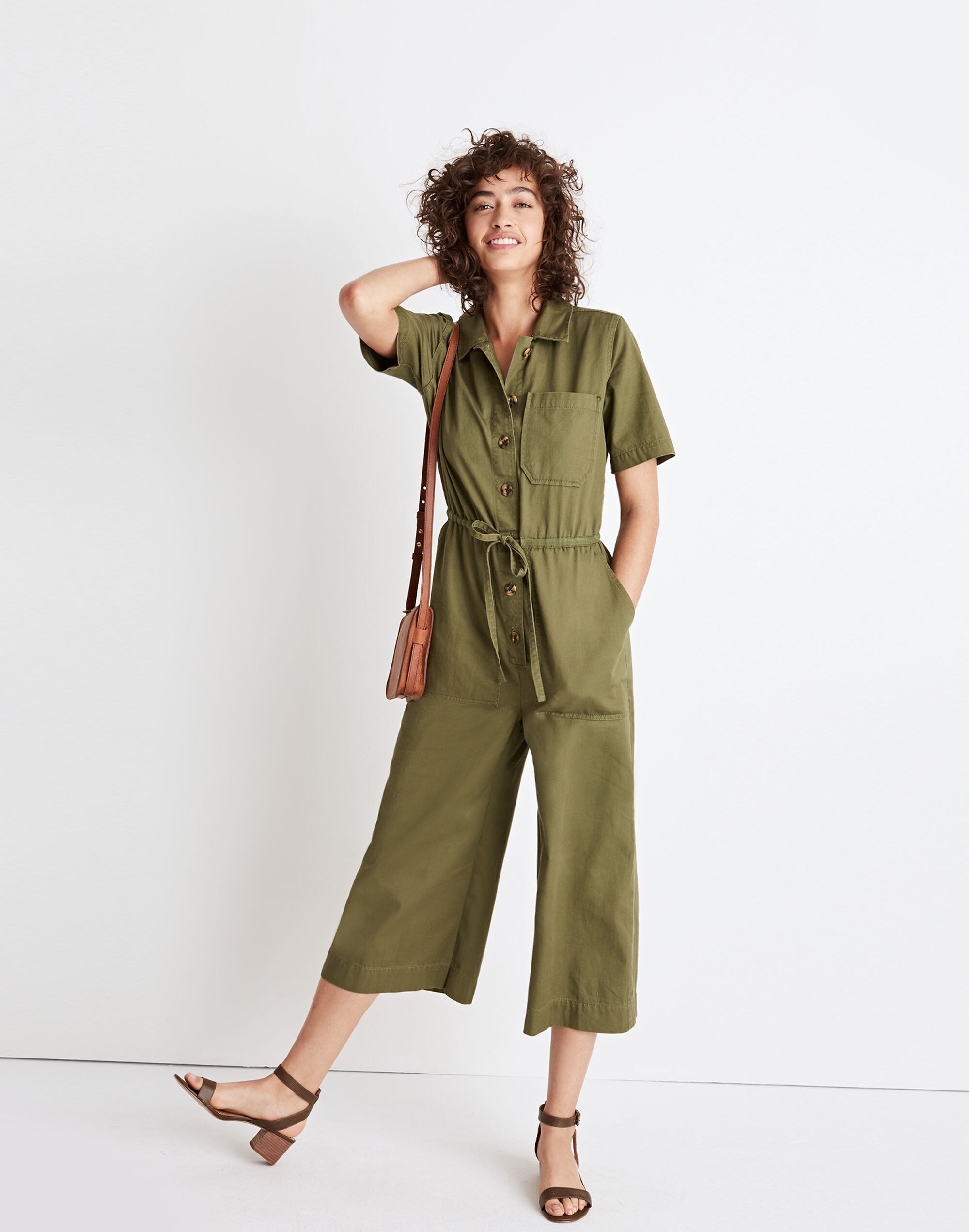 Wide-Leg Utility Jumpsuit