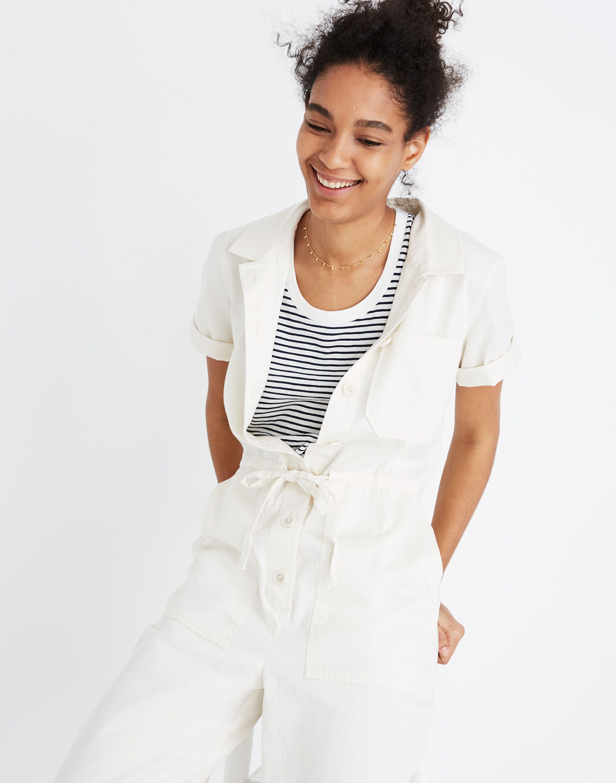 Wide-Leg Utility Jumpsuit