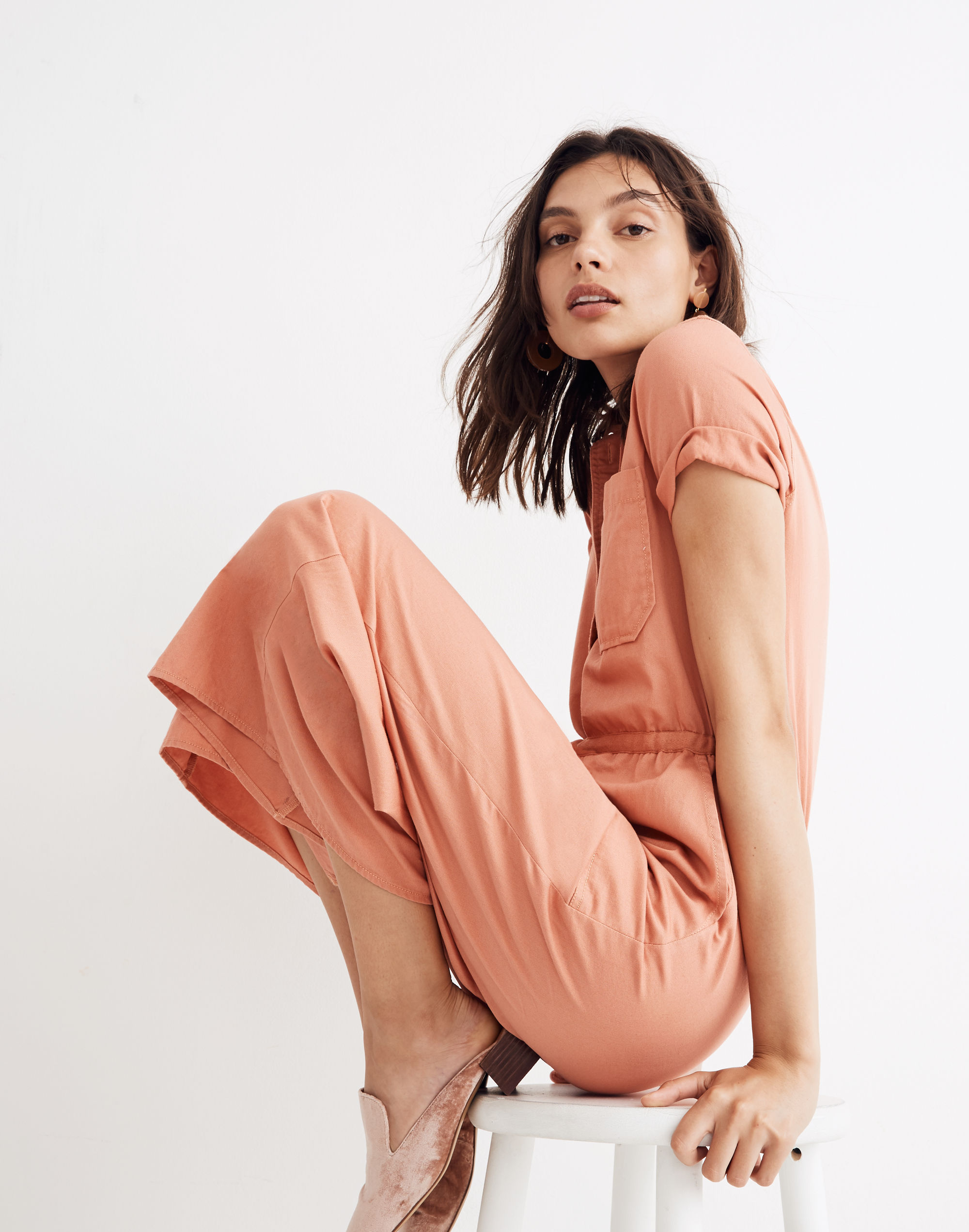 Wide-Leg Utility Jumpsuit