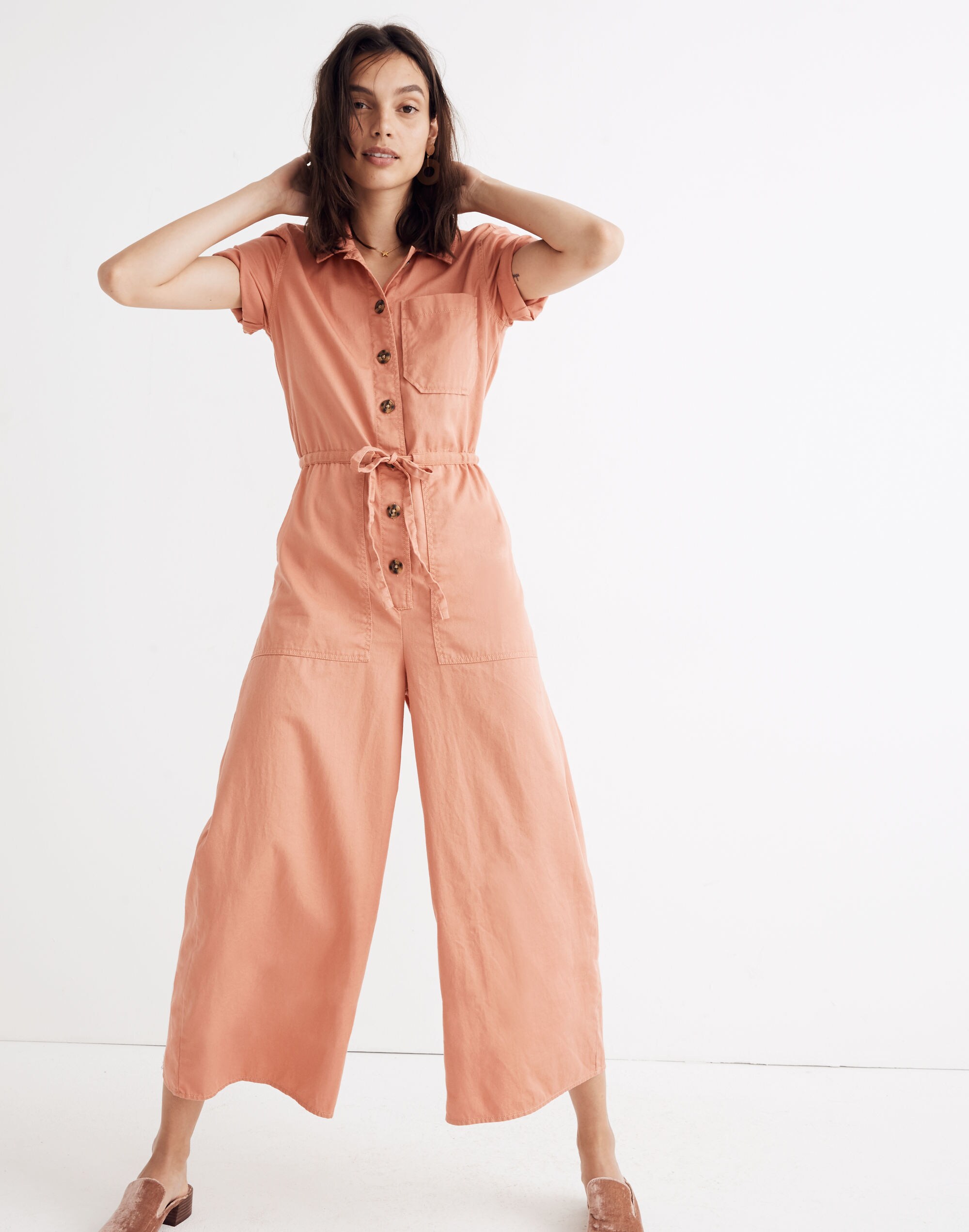 Wide-Leg Utility Jumpsuit