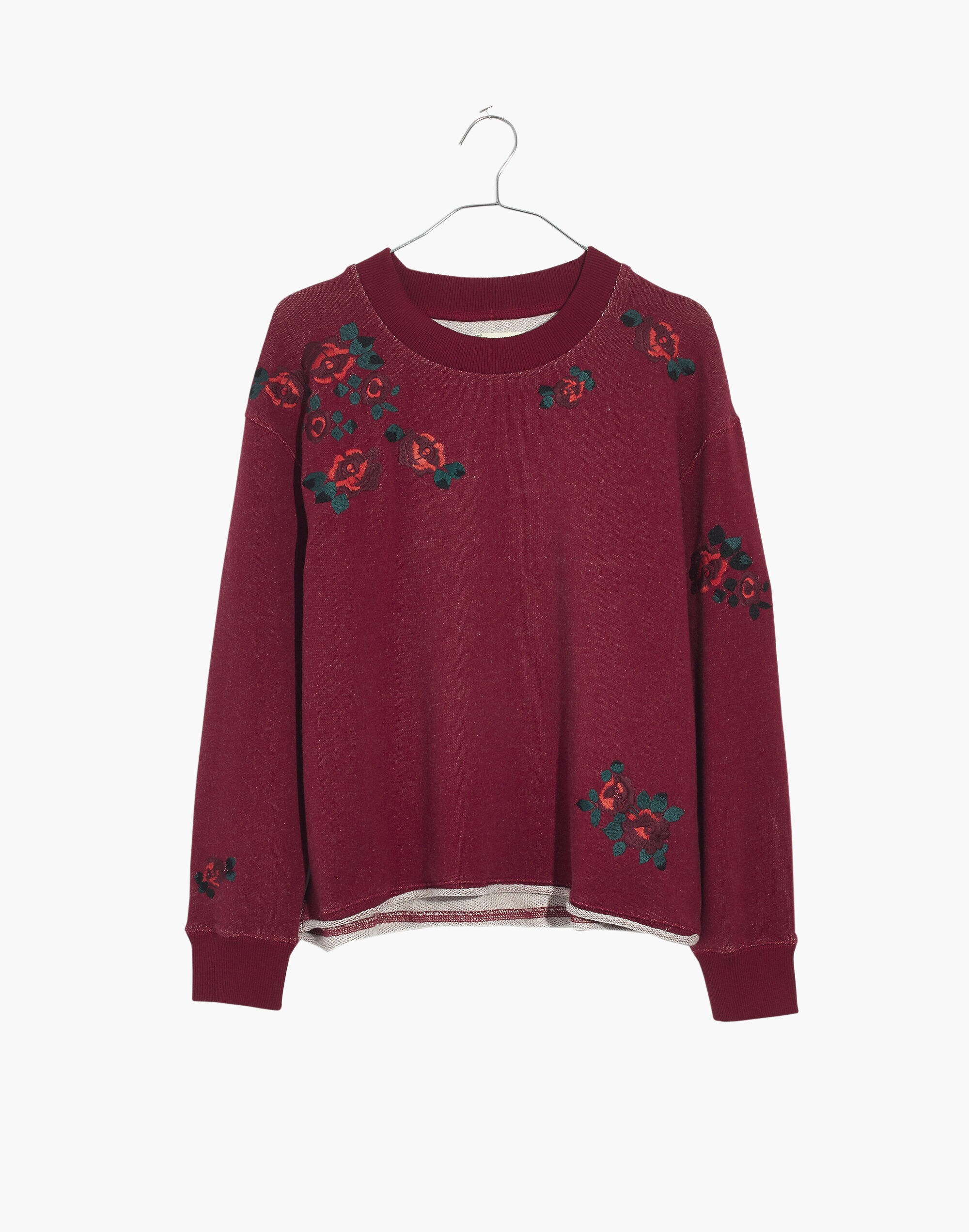 Embroidered Cutoff Sweatshirt