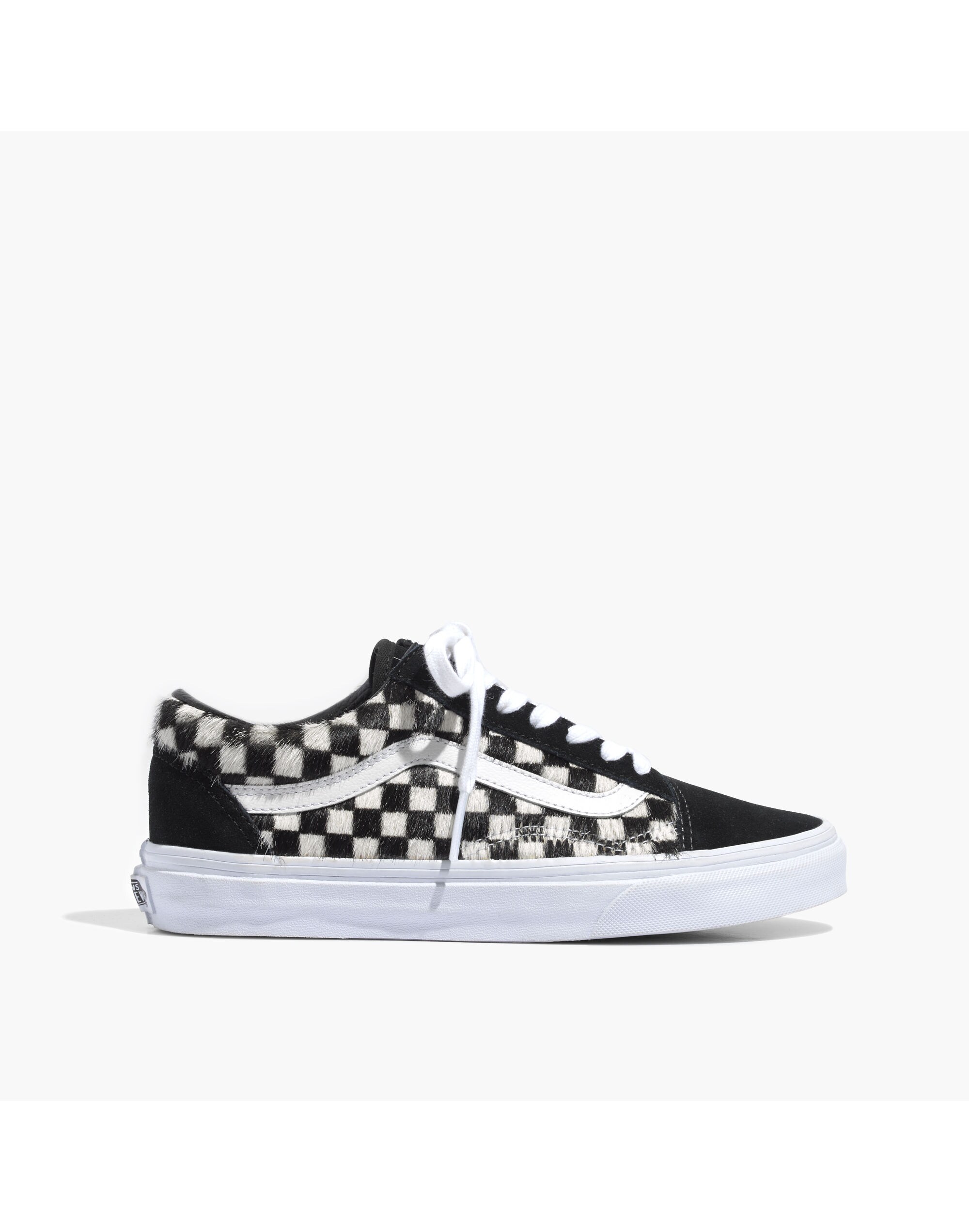 Madewell x Vans&reg; Unisex Old Skool Lace-Up Sneakers in Checked Calf Hair