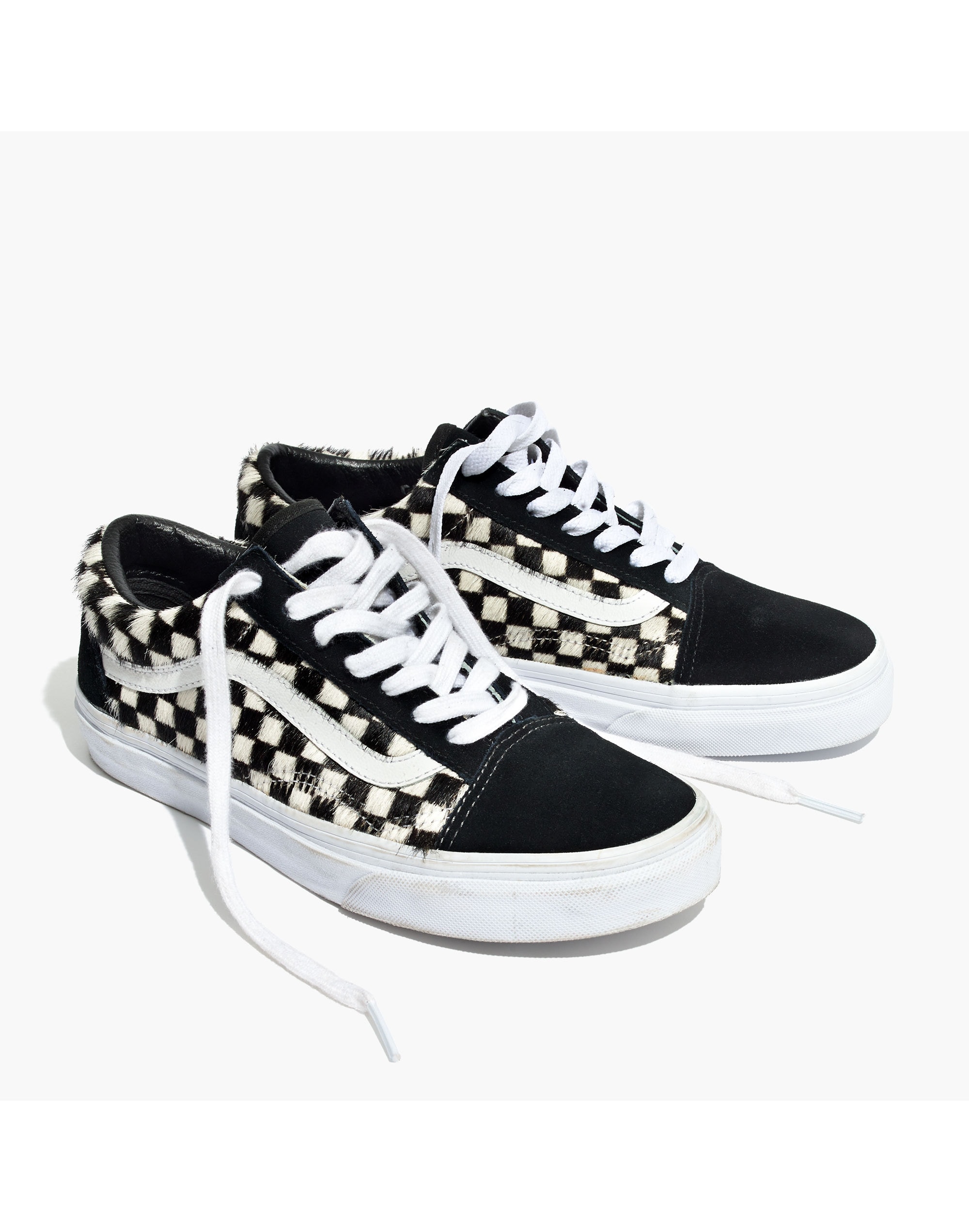 Madewell x Vans&reg; Unisex Old Skool Lace-Up Sneakers in Checked Calf Hair