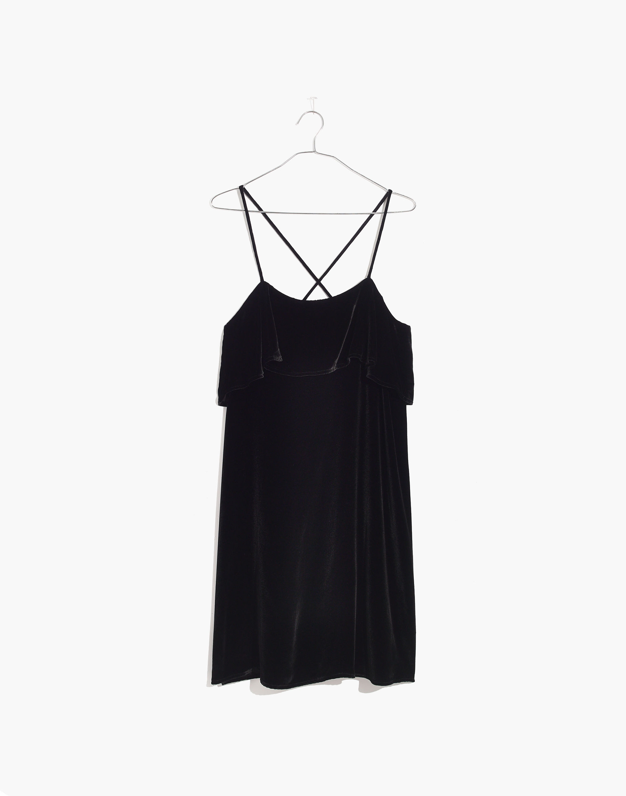 Velvet Ruffle Mini Dress