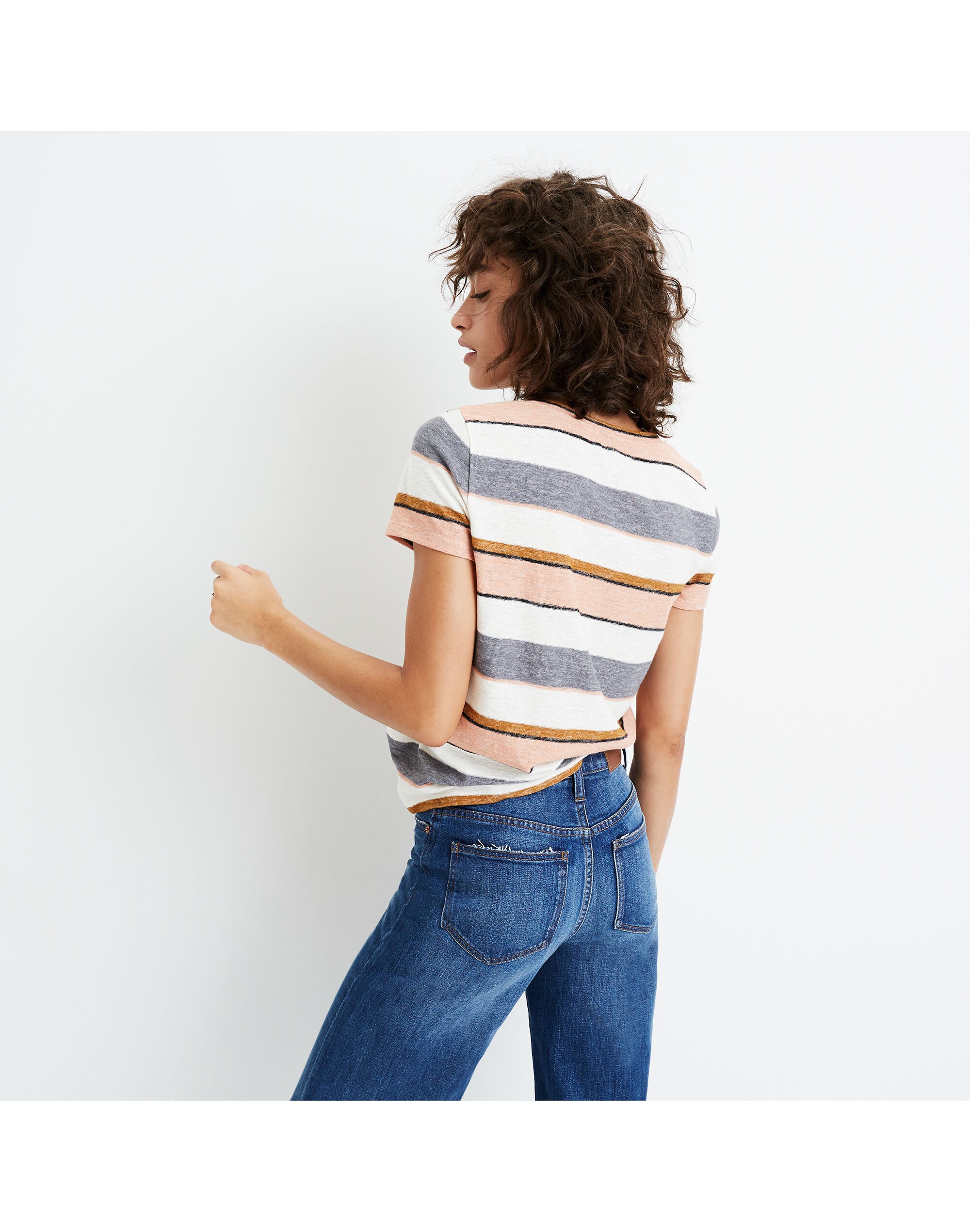Alto Scoop Tee in Eller Stripe