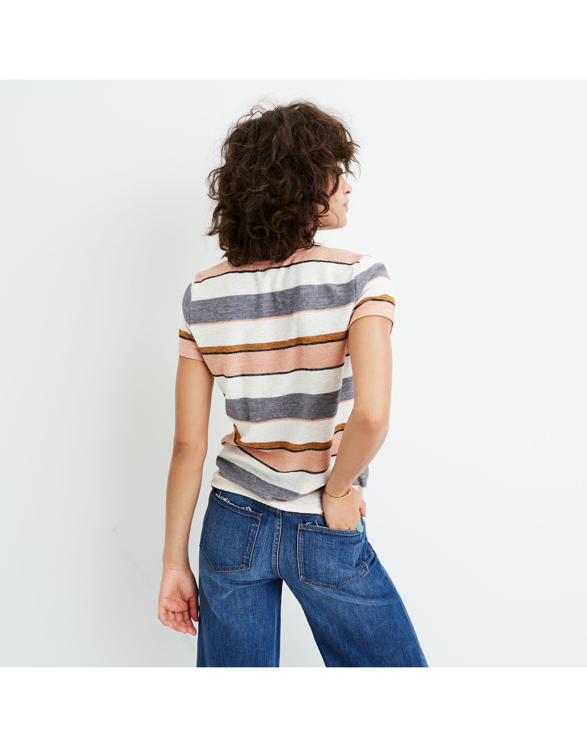 Alto Scoop Tee in Eller Stripe