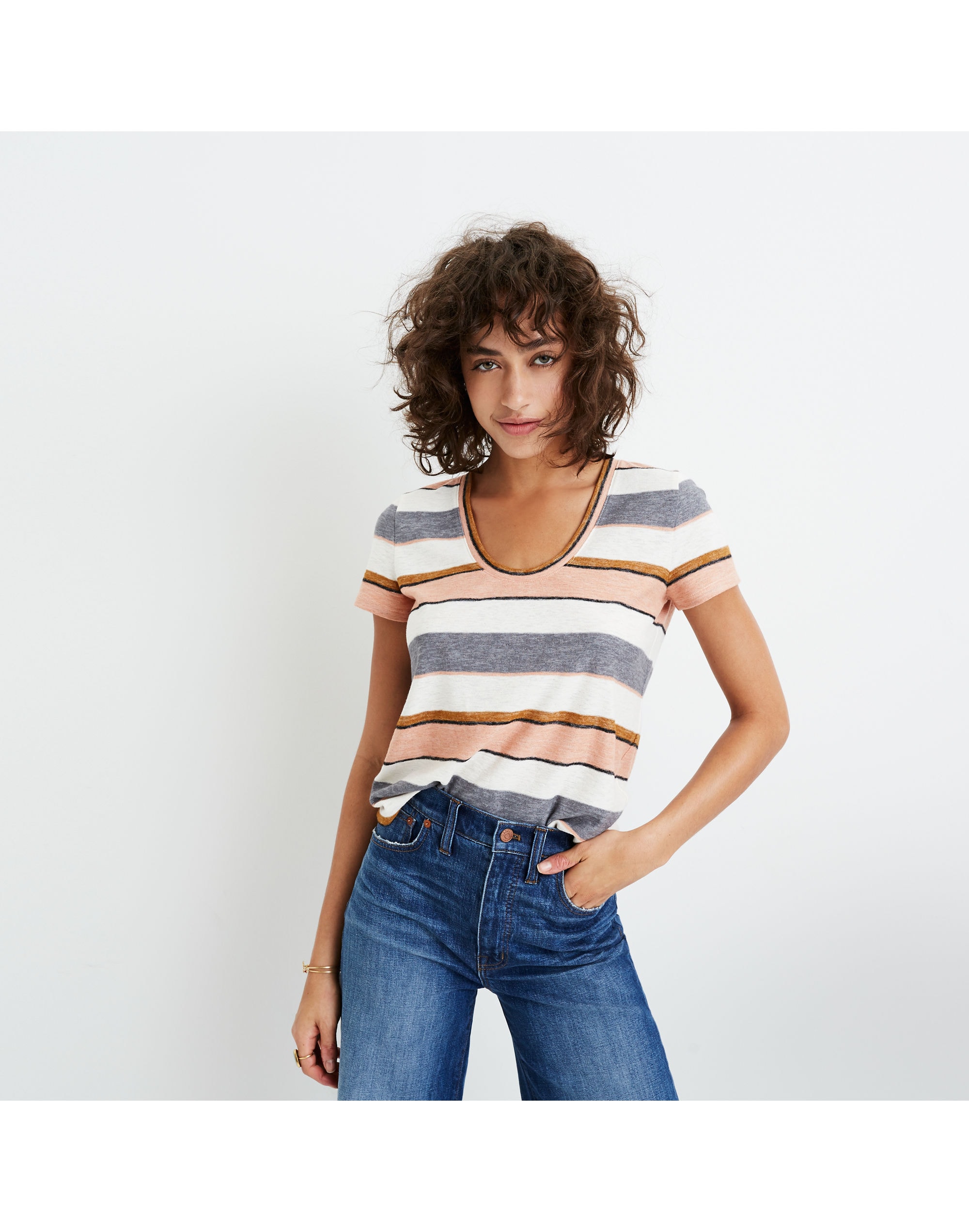 Alto Scoop Tee in Eller Stripe