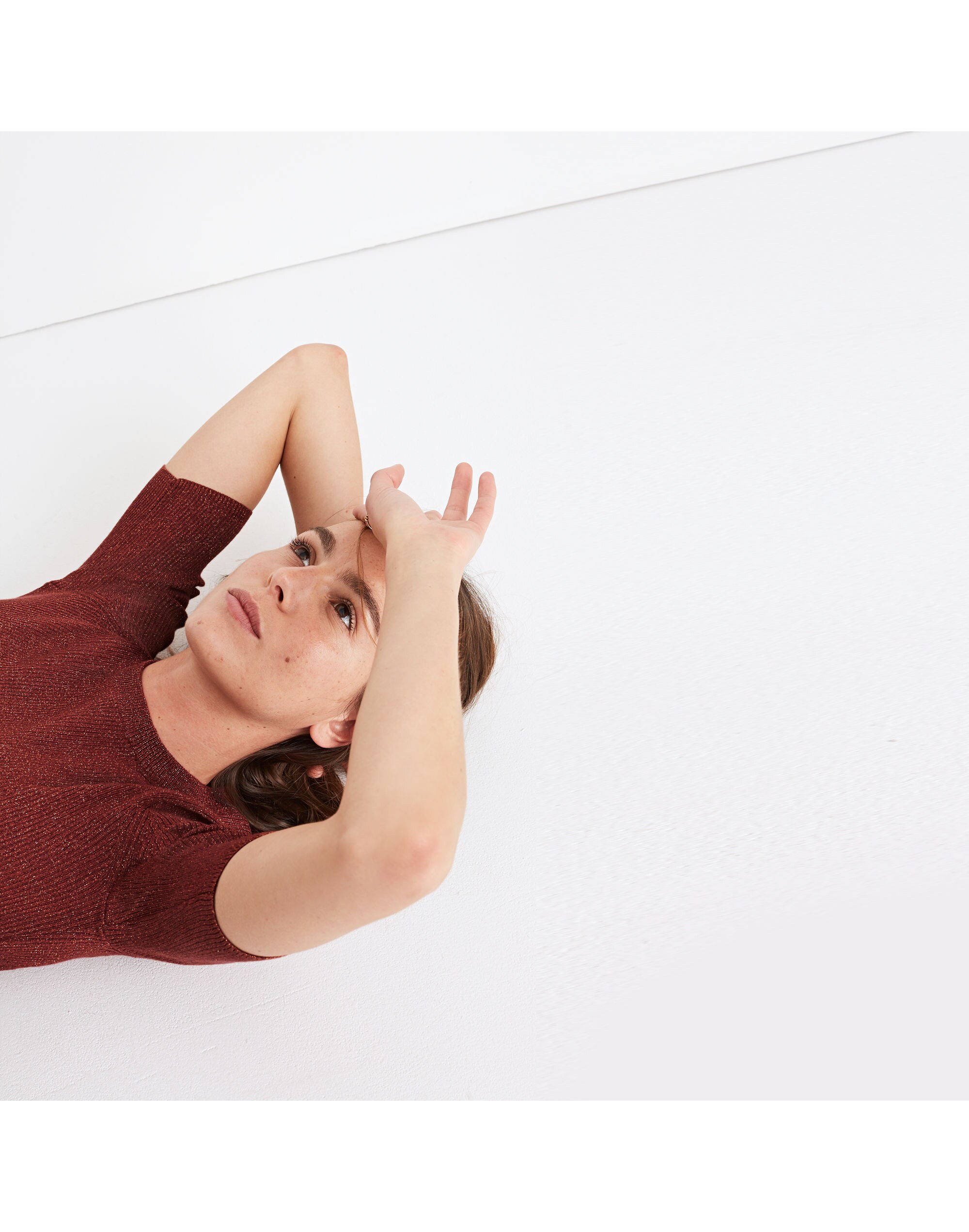 Evening Sparkle Ribbed Sweater Top