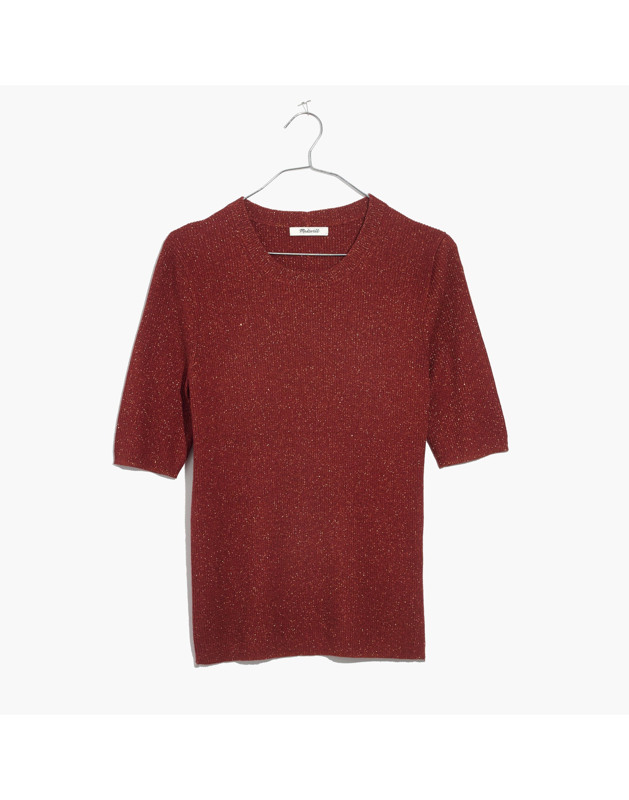 Evening Sparkle Ribbed Sweater Top