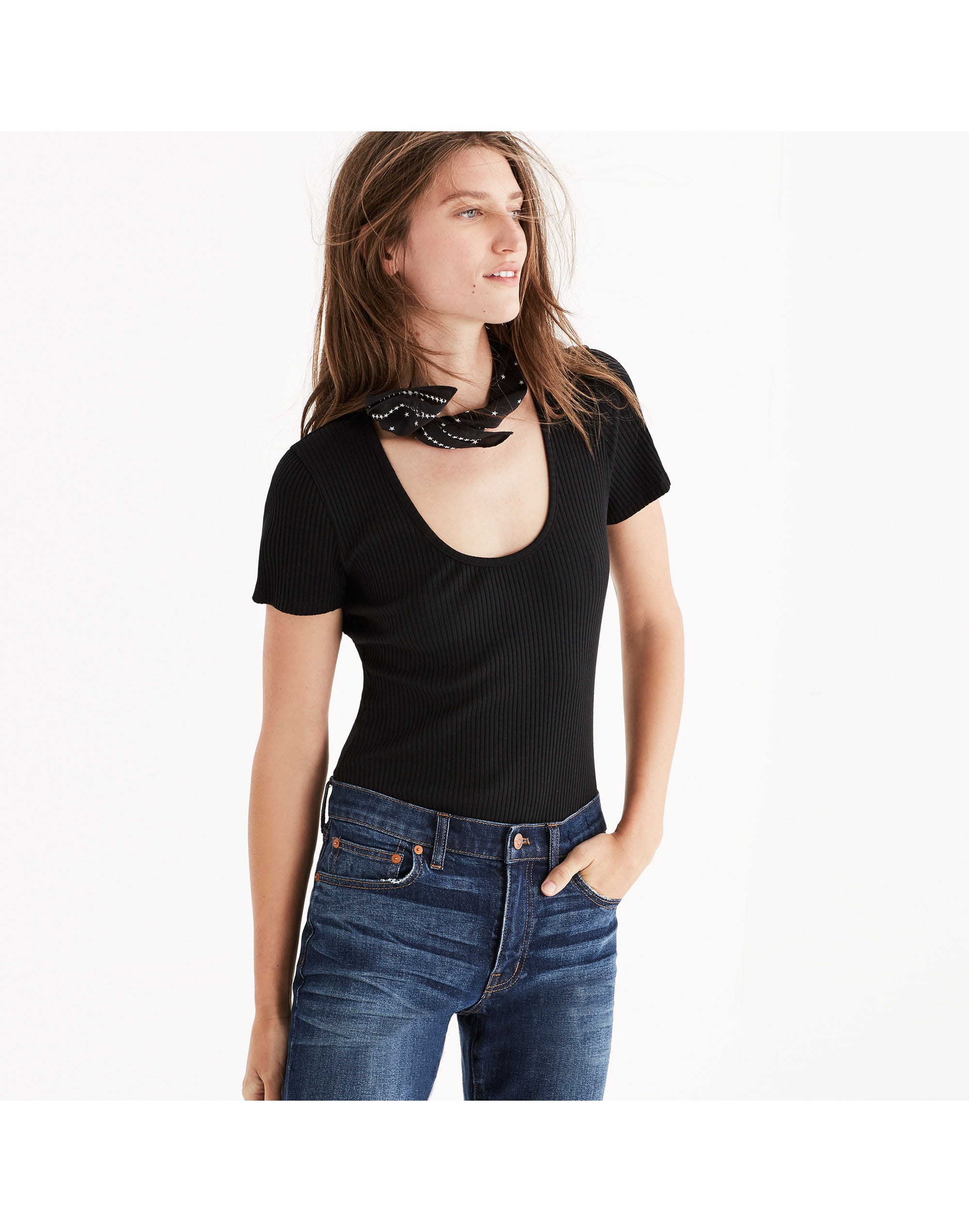 Cameo Scoop Rib Bodysuit