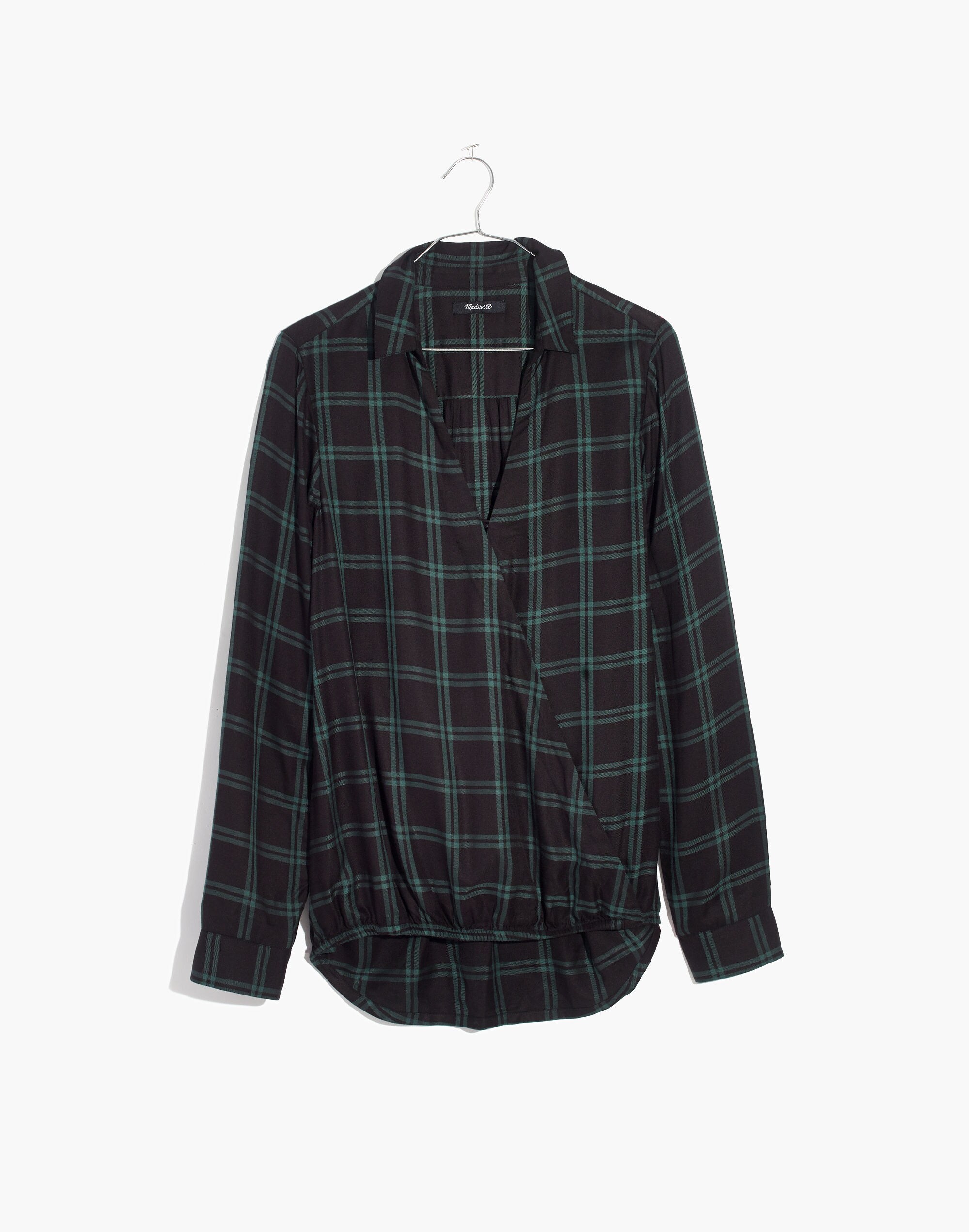 Wrap-Front Shirt in Palma Plaid