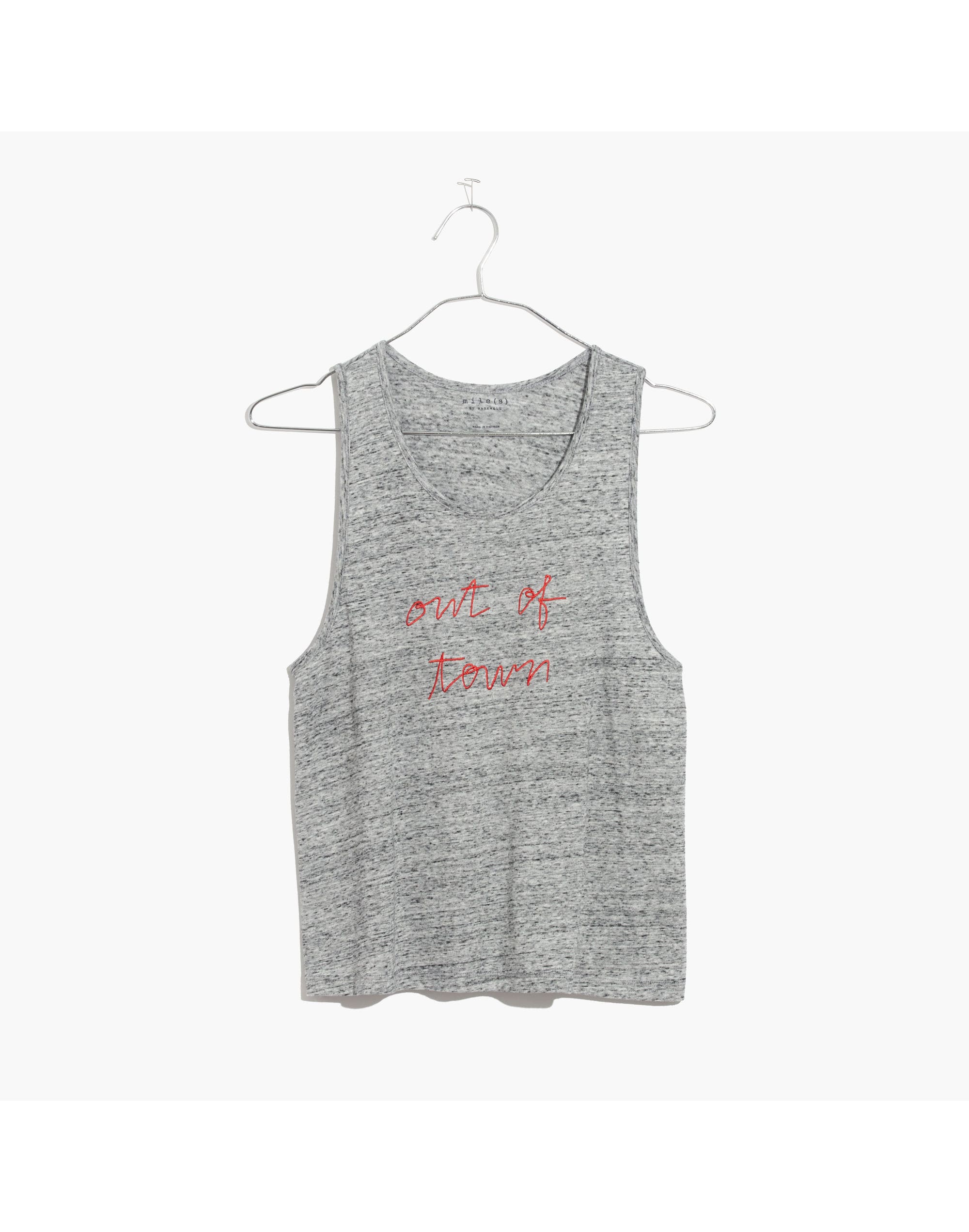 Embroidered Out of Town Racerback Tank Top