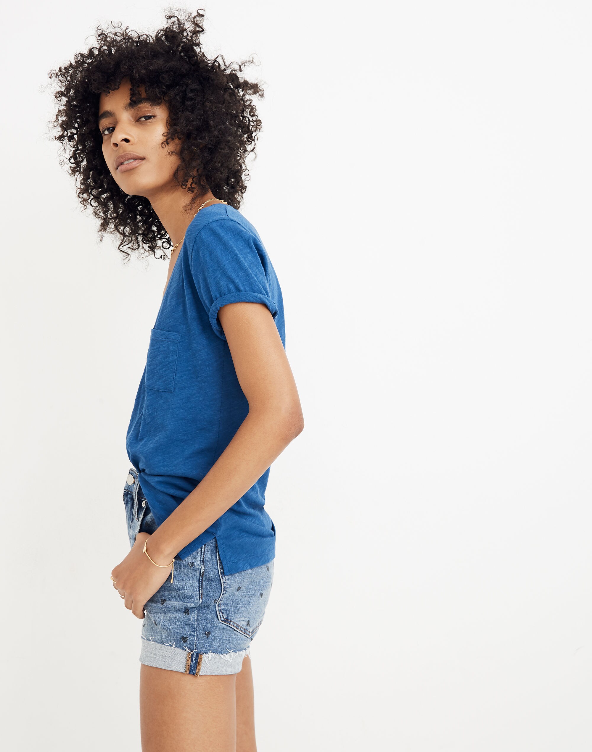 Whisper Cotton V-Neck Pocket Tee