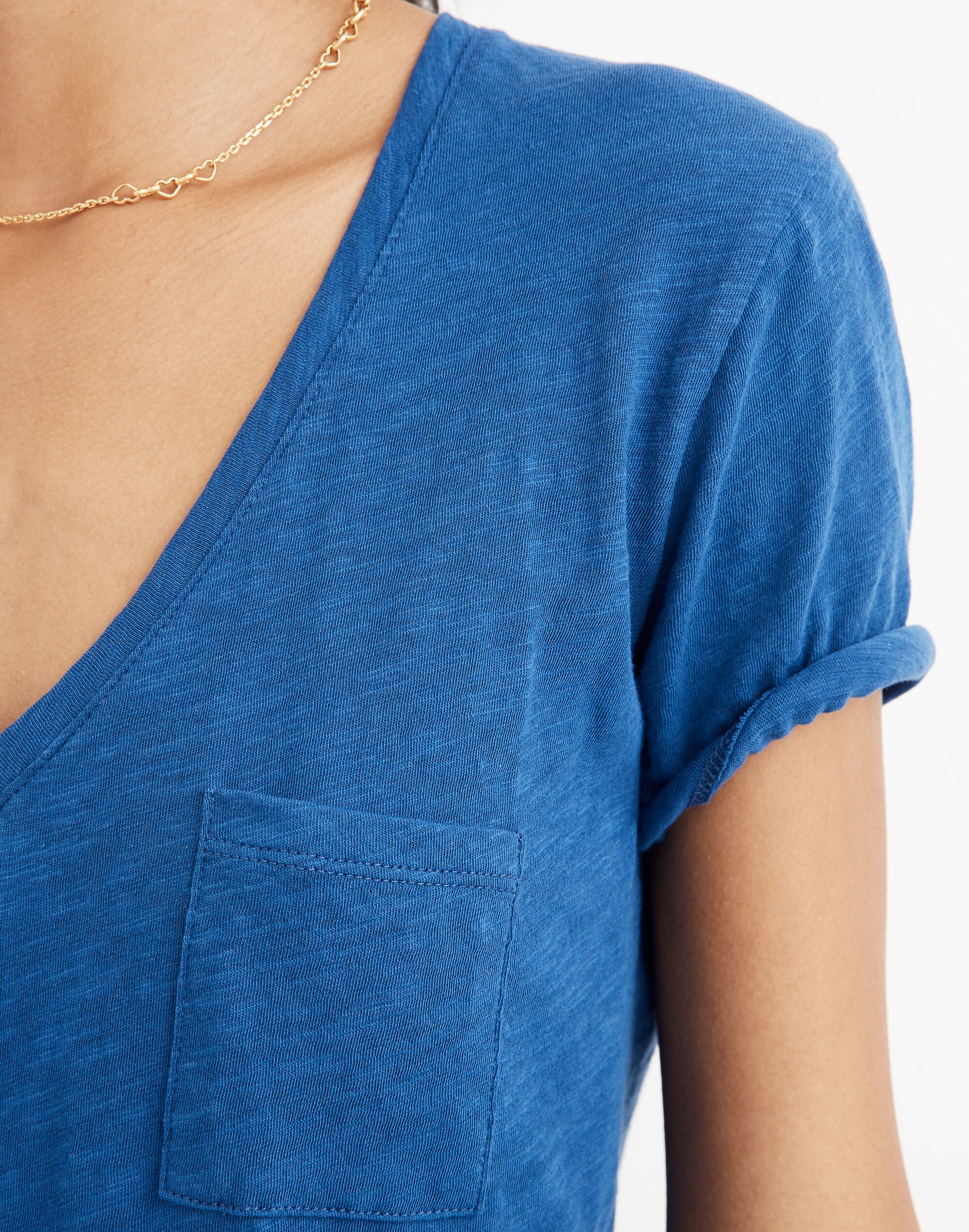 Whisper Cotton V-Neck Pocket Tee