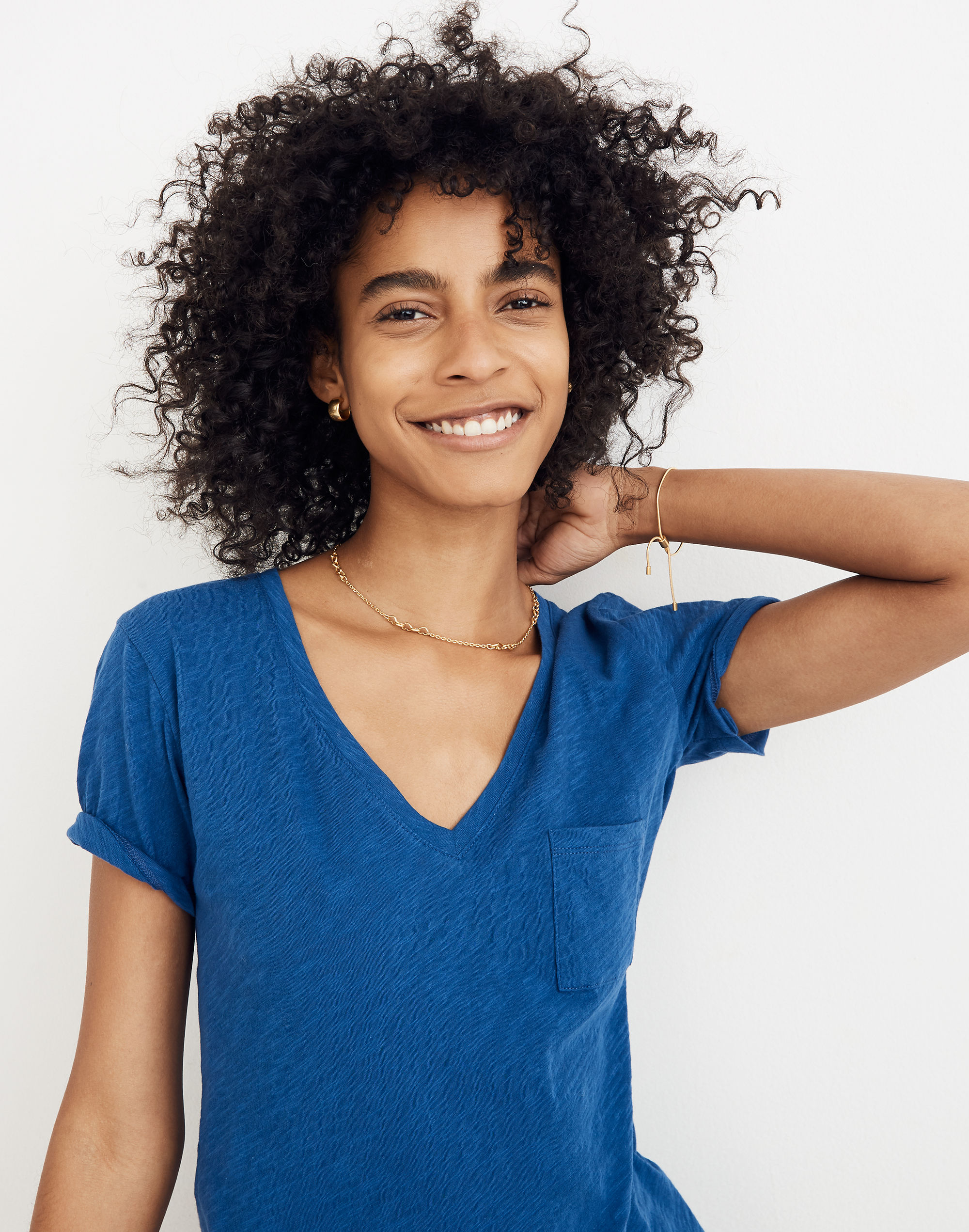 Whisper Cotton V-Neck Pocket Tee