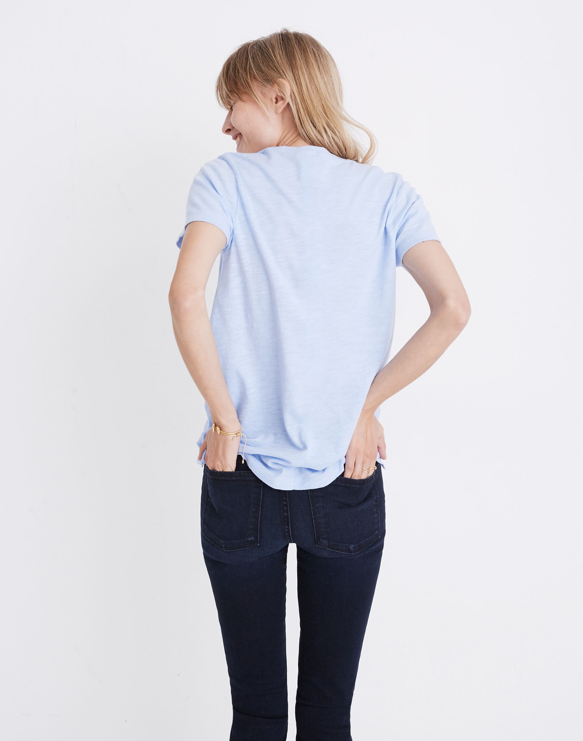 Whisper Cotton V-Neck Pocket Tee