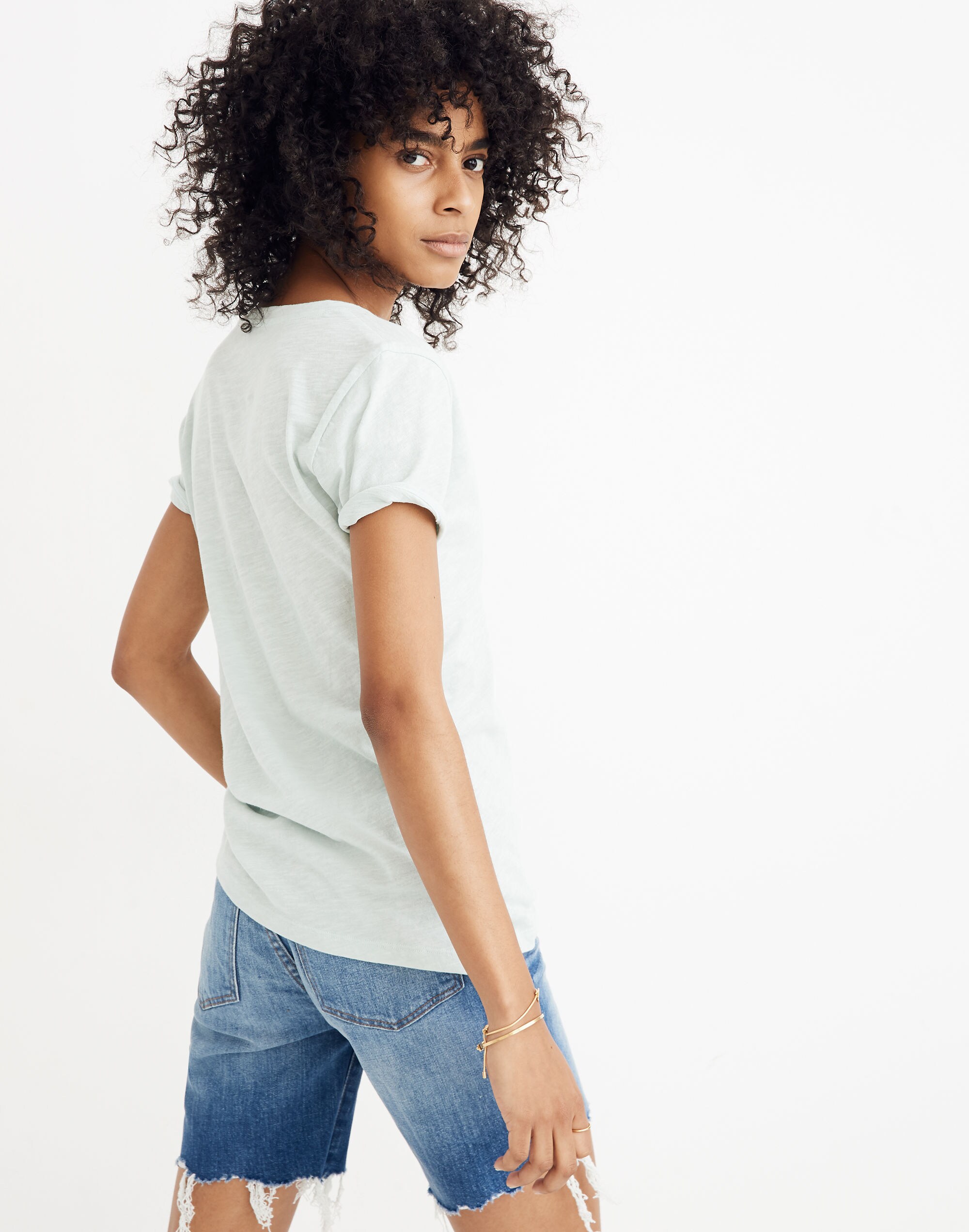 Whisper Cotton V-Neck Pocket Tee