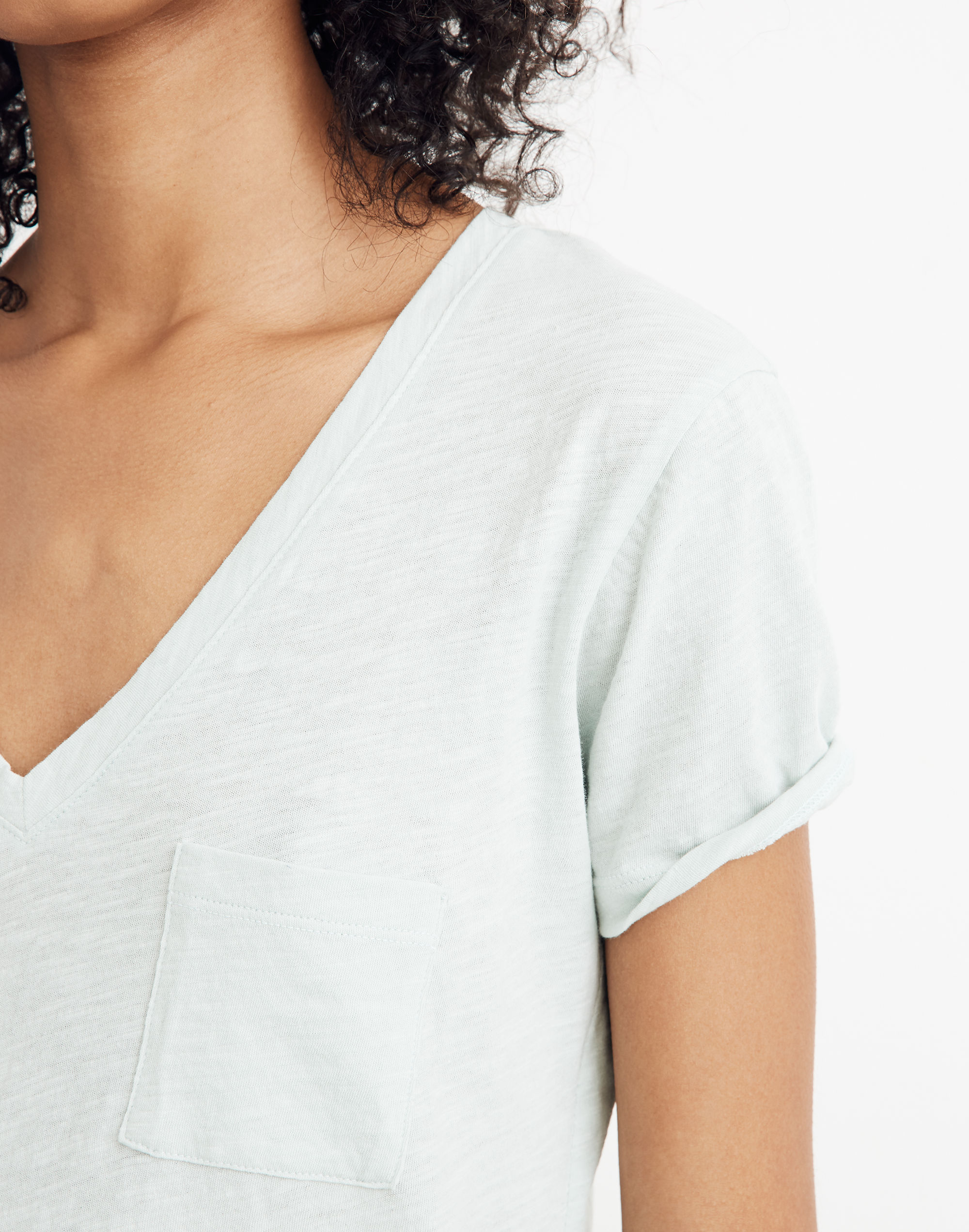 Whisper Cotton V-Neck Pocket Tee