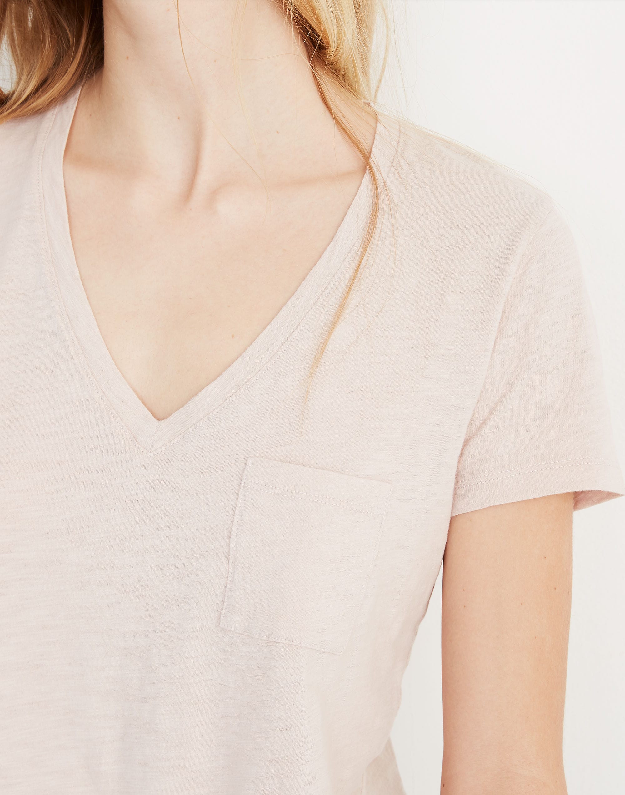 Whisper Cotton V-Neck Pocket Tee