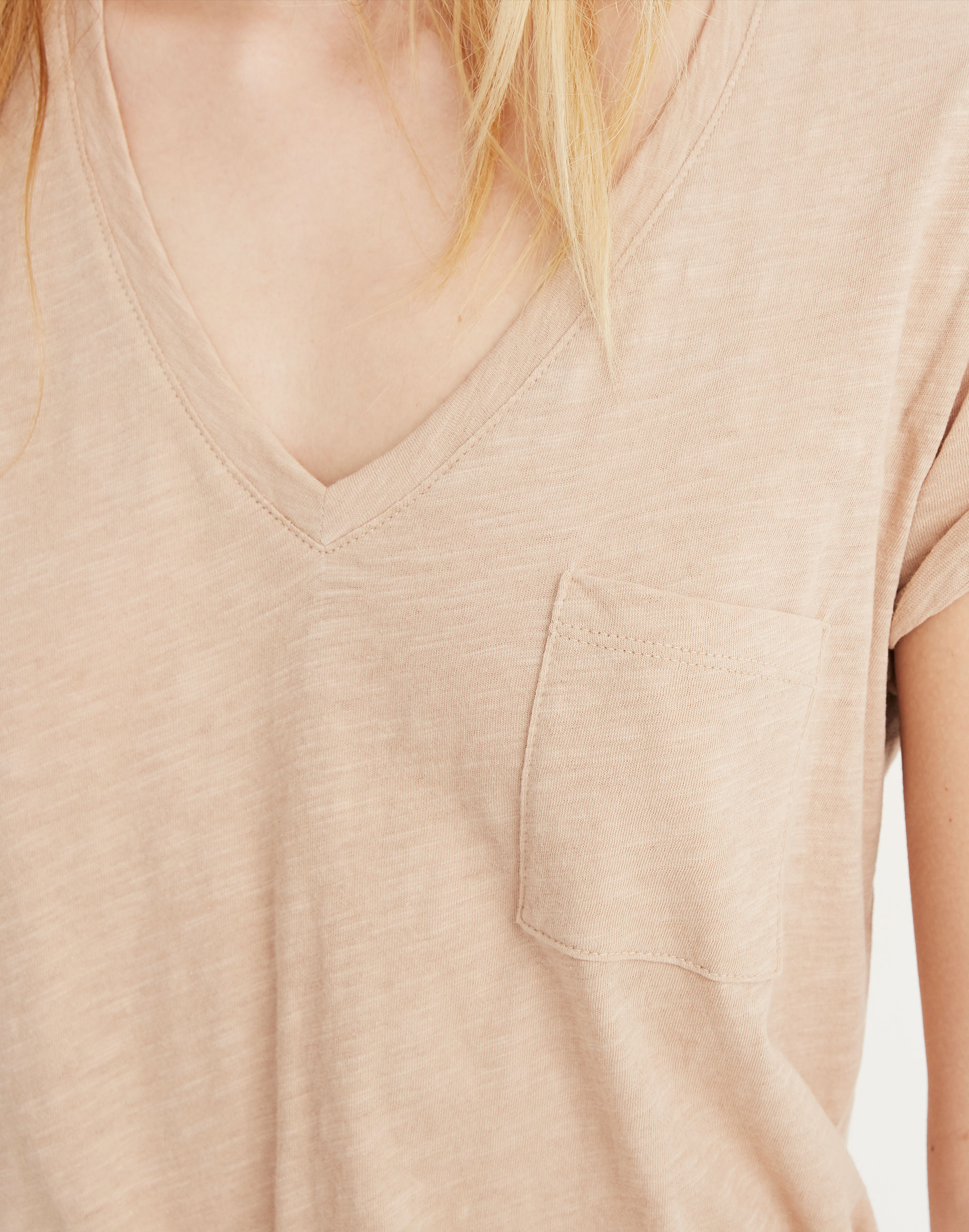 Whisper Cotton V-Neck Pocket Tee