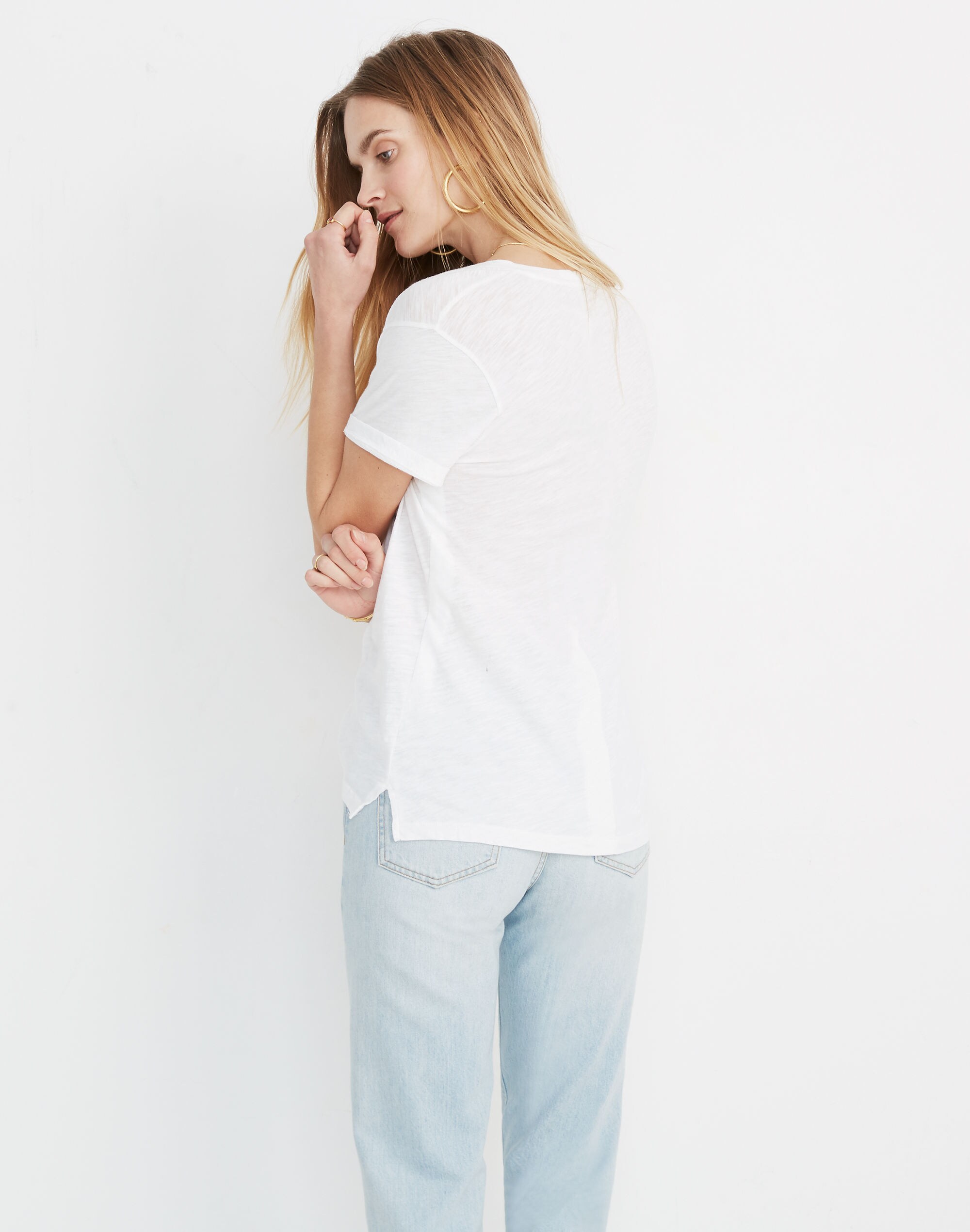 Whisper Cotton V-Neck Pocket Tee