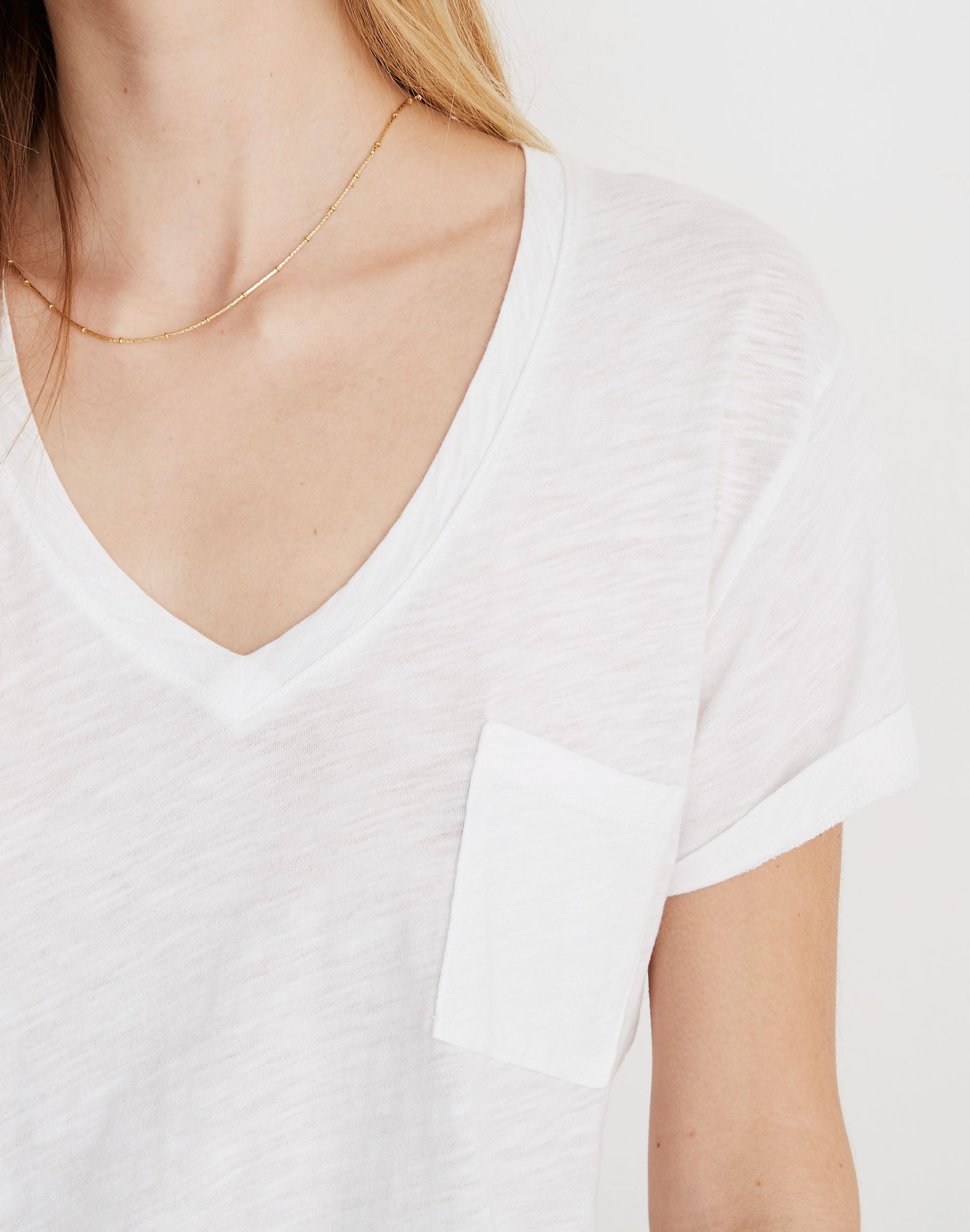 Whisper Cotton V-Neck Pocket Tee
