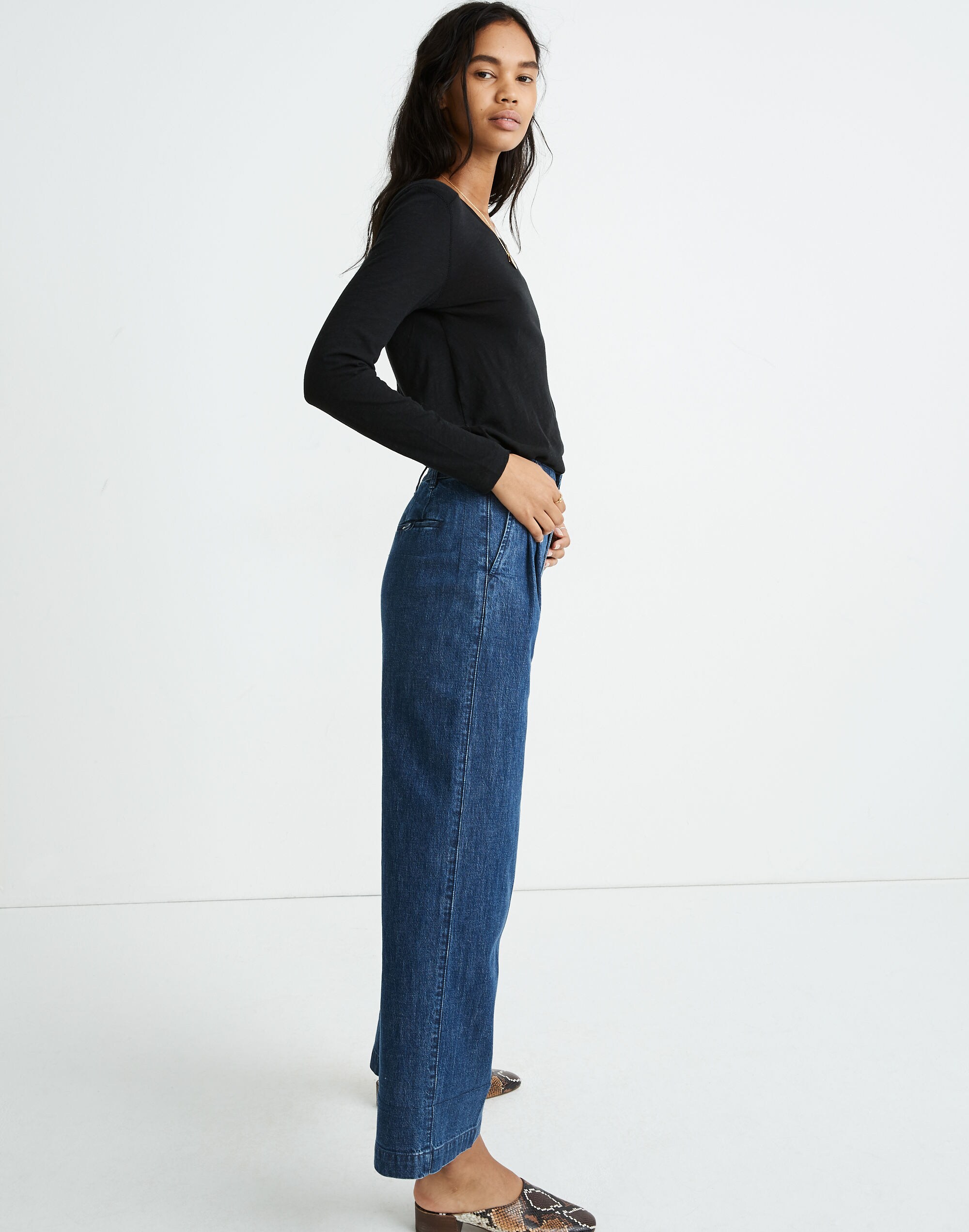 Whisper Cotton Crewneck Long-Sleeve Tee