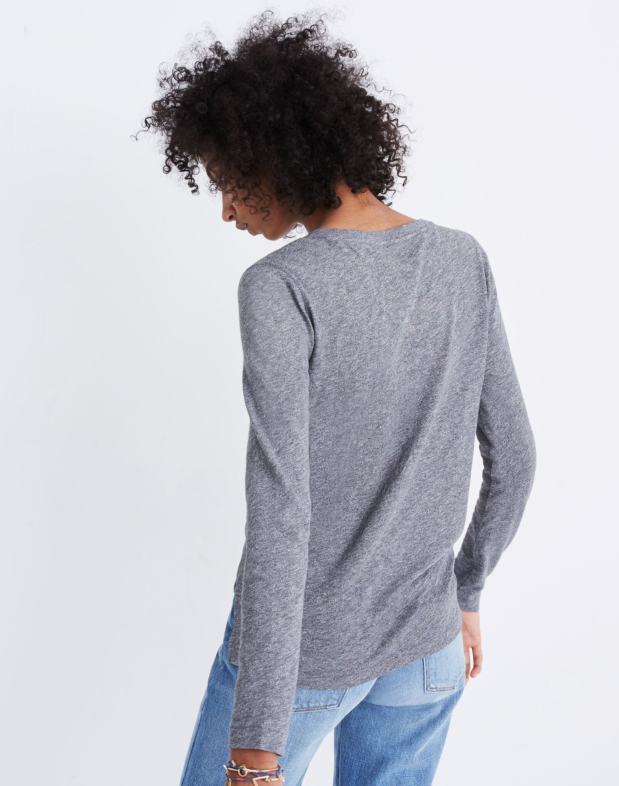 Whisper Cotton Crewneck Long-Sleeve Tee