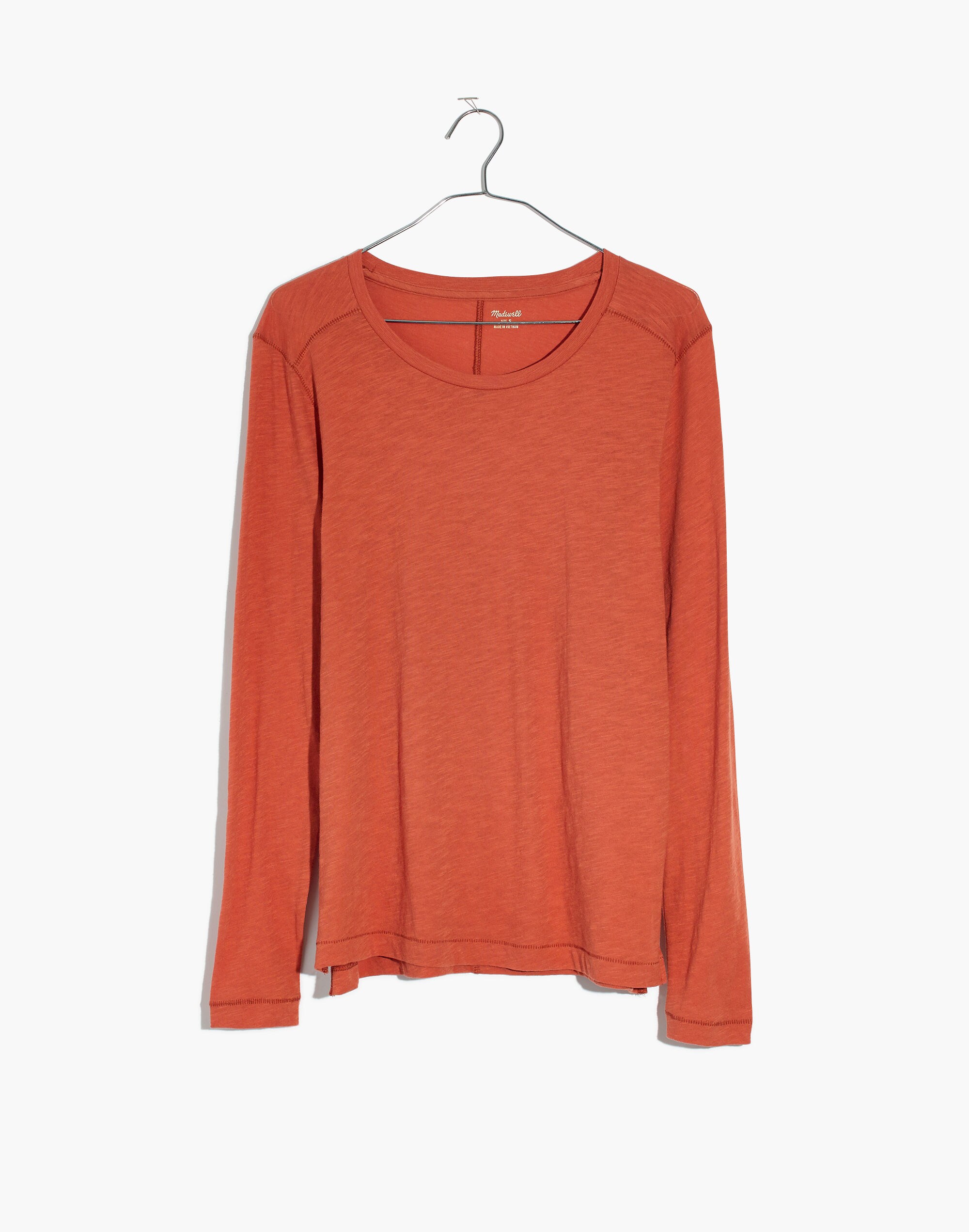 Whisper Cotton Crewneck Long-Sleeve Tee