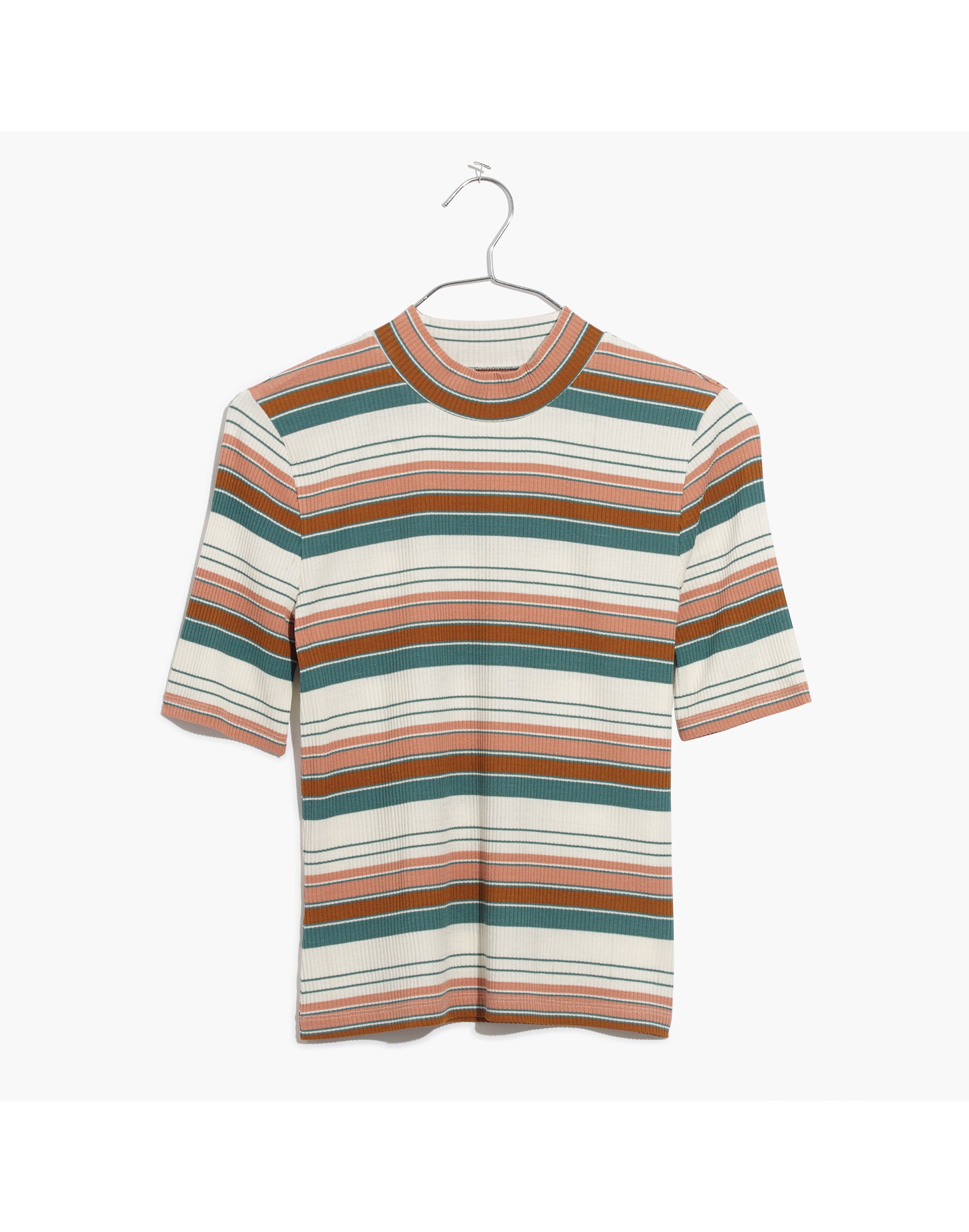 Mockneck Tee in Linett Stripe