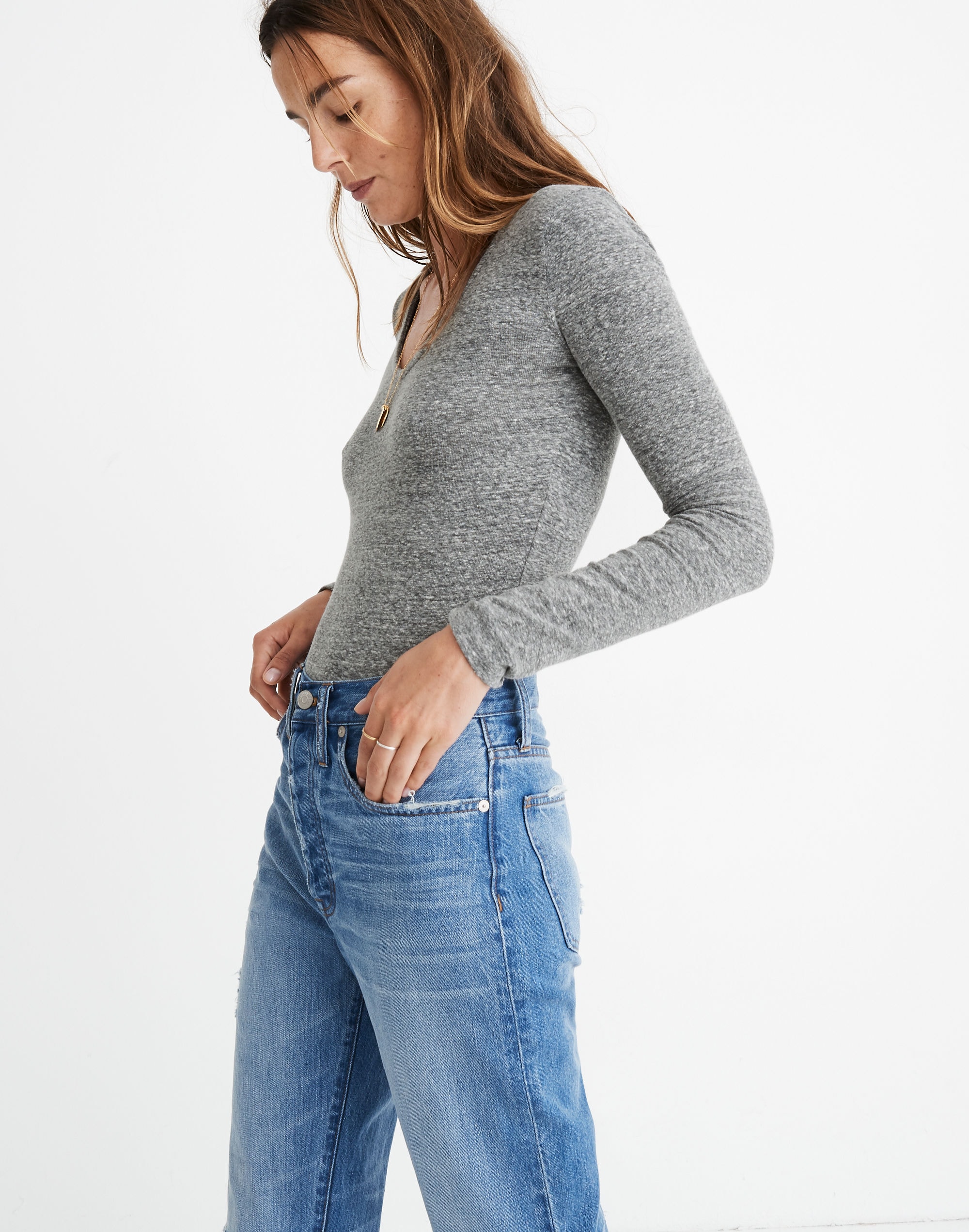 V-Neck Full-Coverage Bodysuit