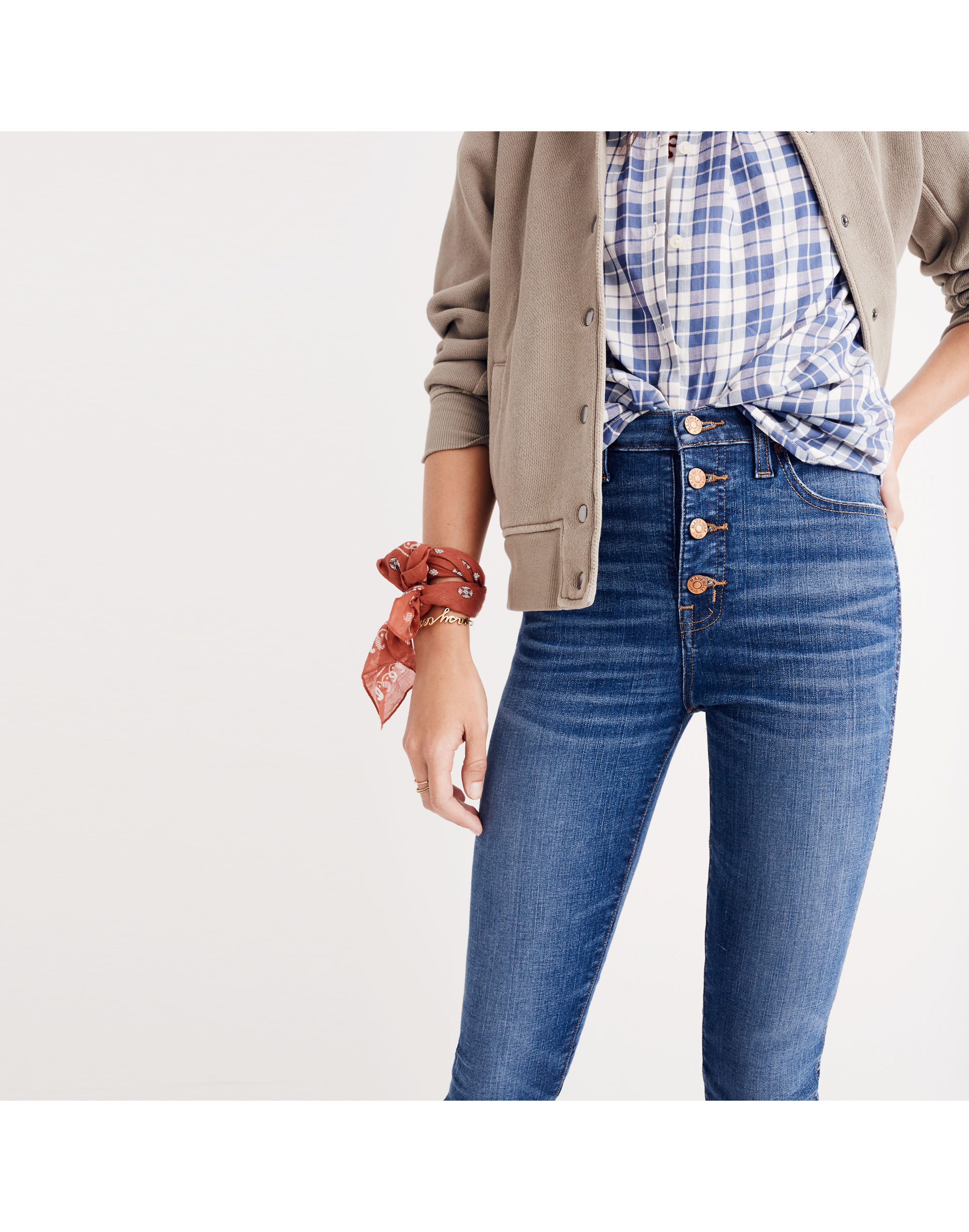 10" High-Rise Skinny Jeans: Chewed-Hem Edition