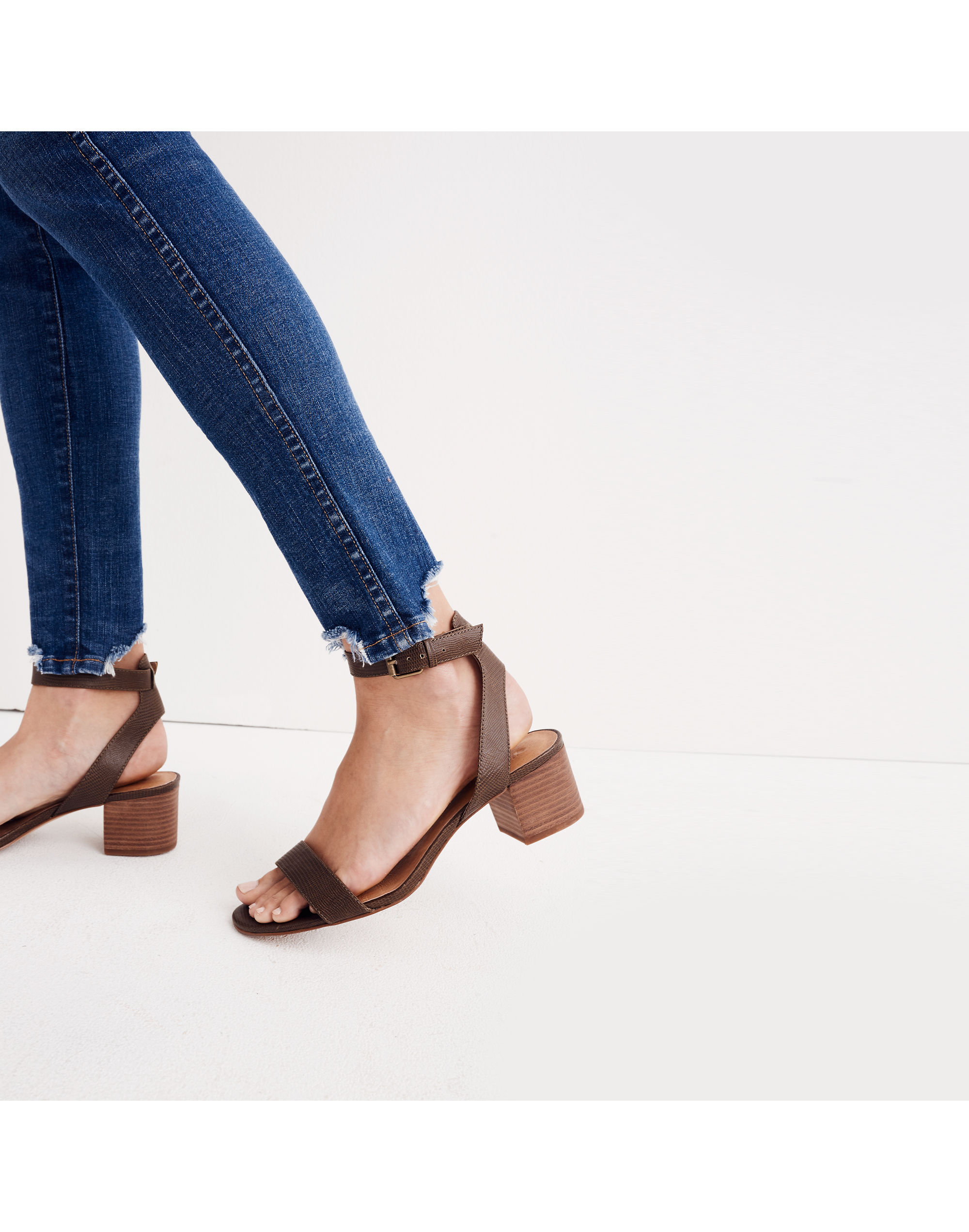 10" High-Rise Skinny Jeans: Chewed-Hem Edition