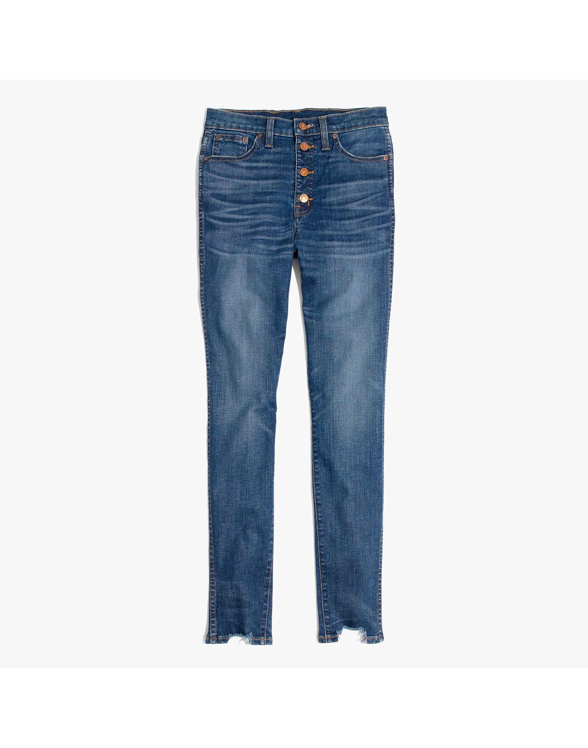 10" High-Rise Skinny Jeans: Chewed-Hem Edition