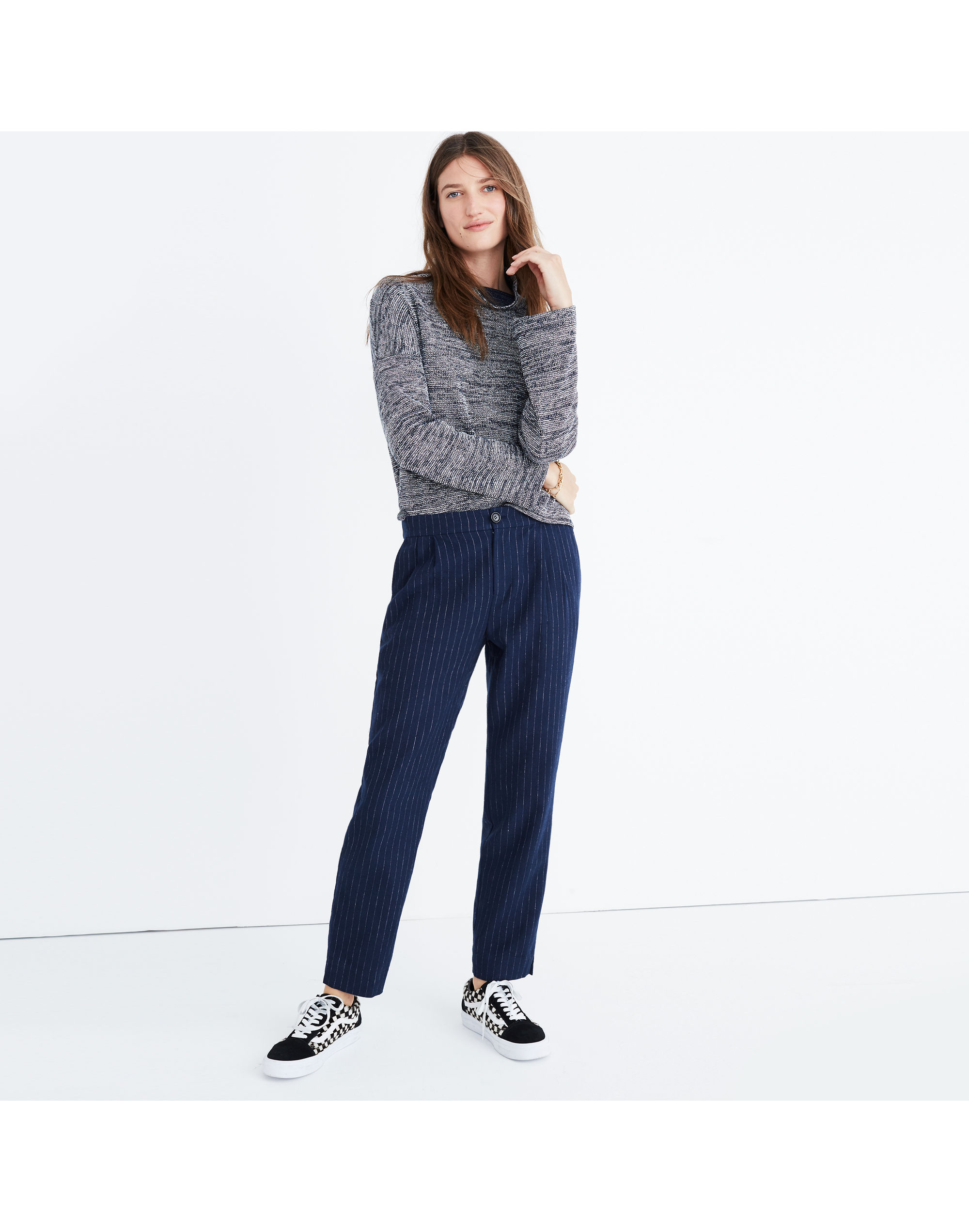 track trousers in pinstripe