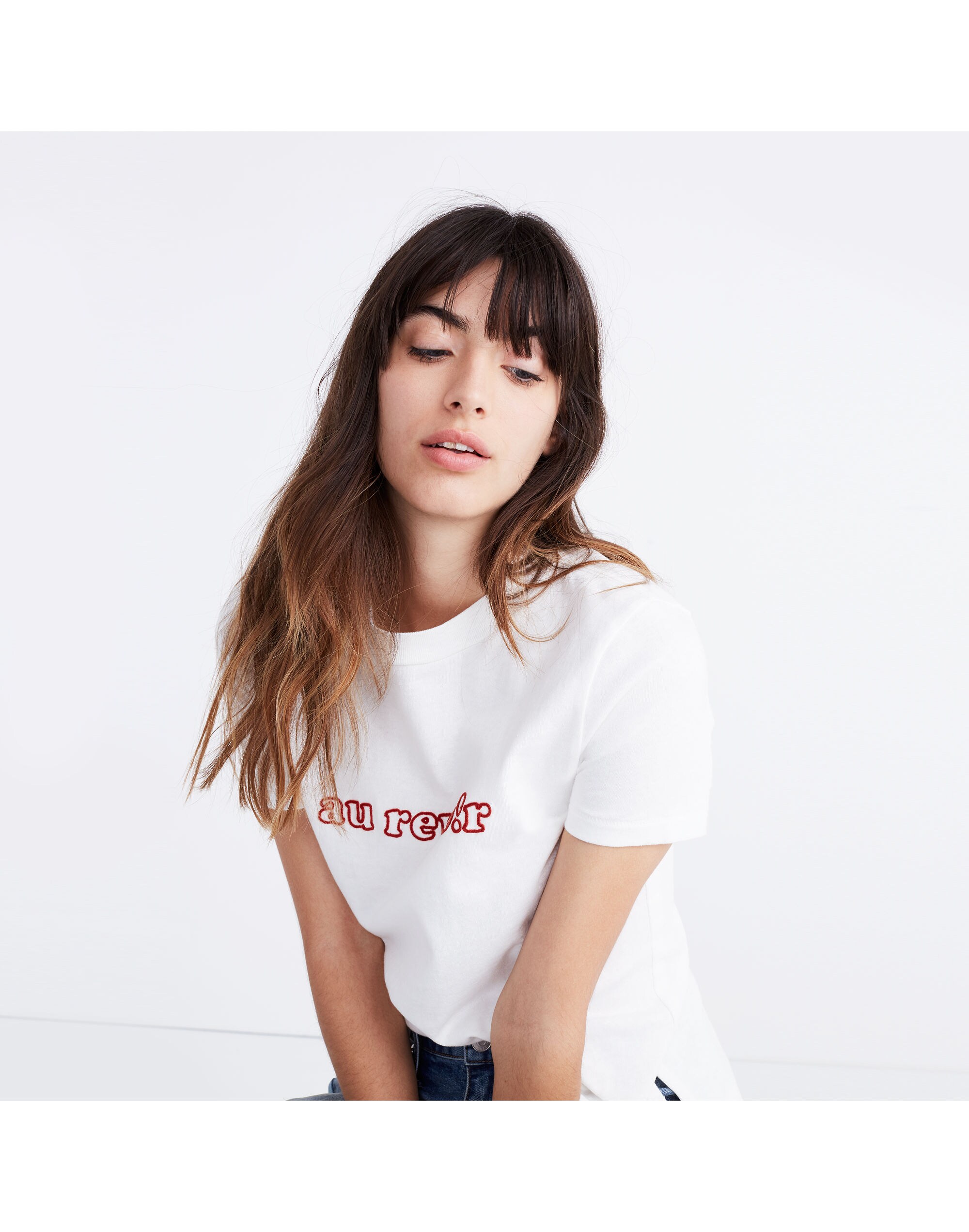 Embroidered Au Revoir Retro Tee