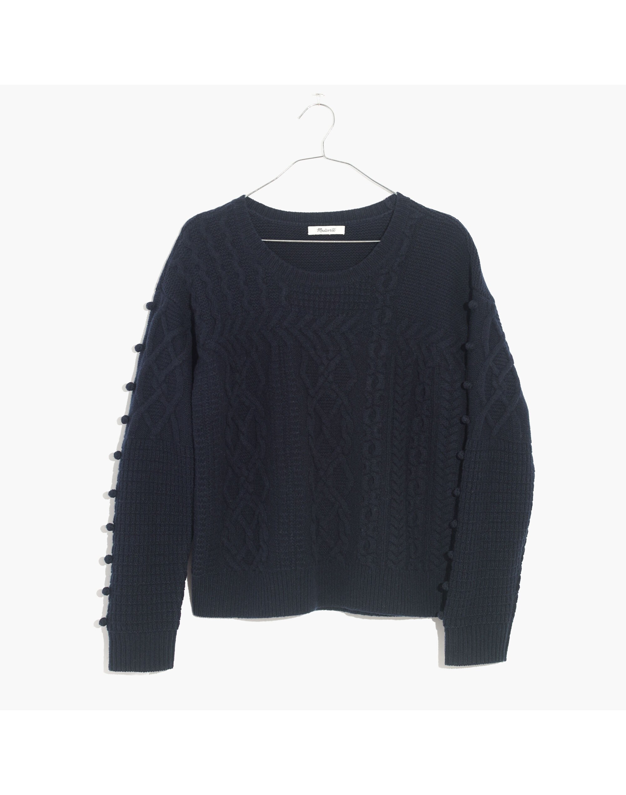 Open-Side Bobble Pullover Sweater
