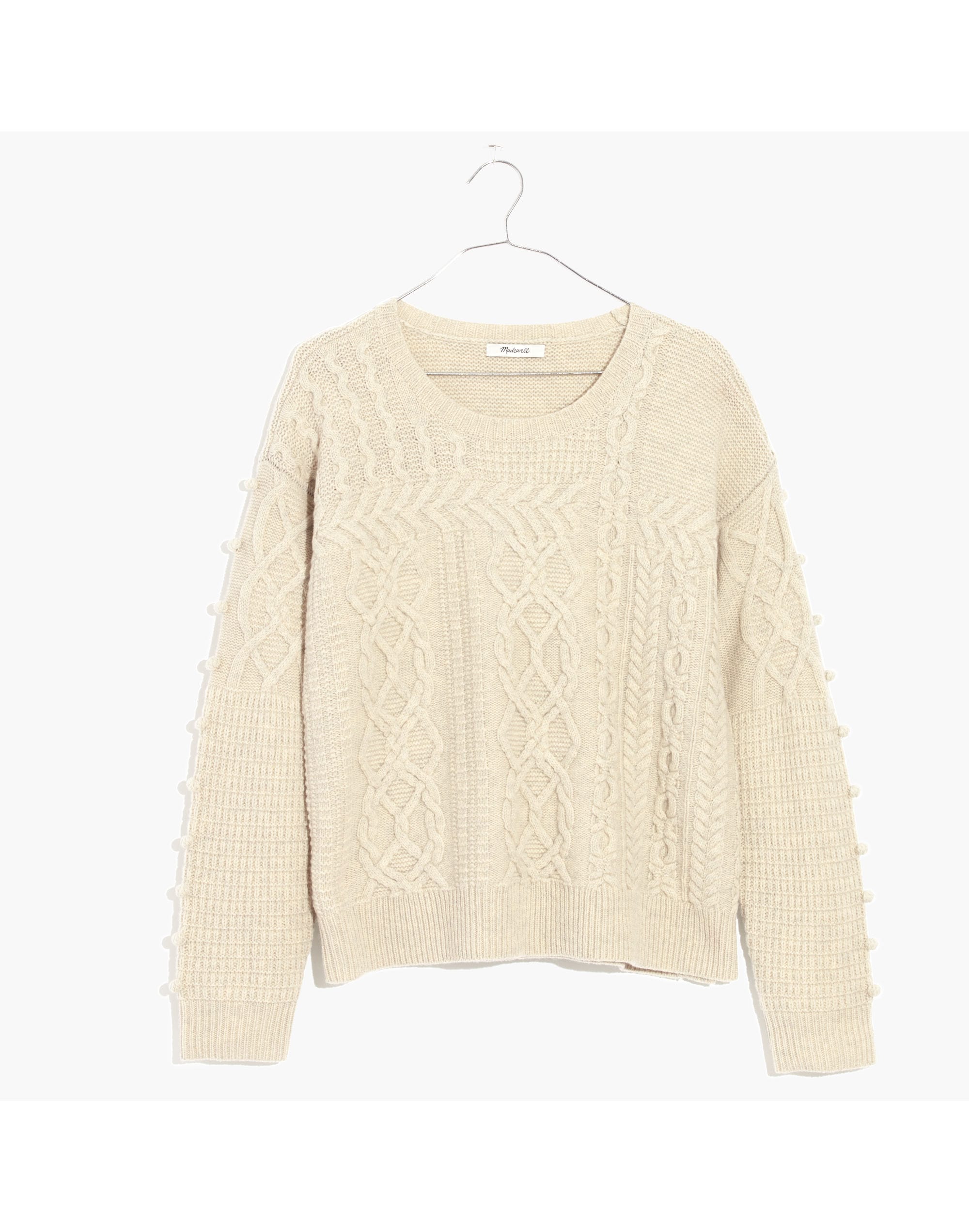 Open-Side Bobble Pullover Sweater