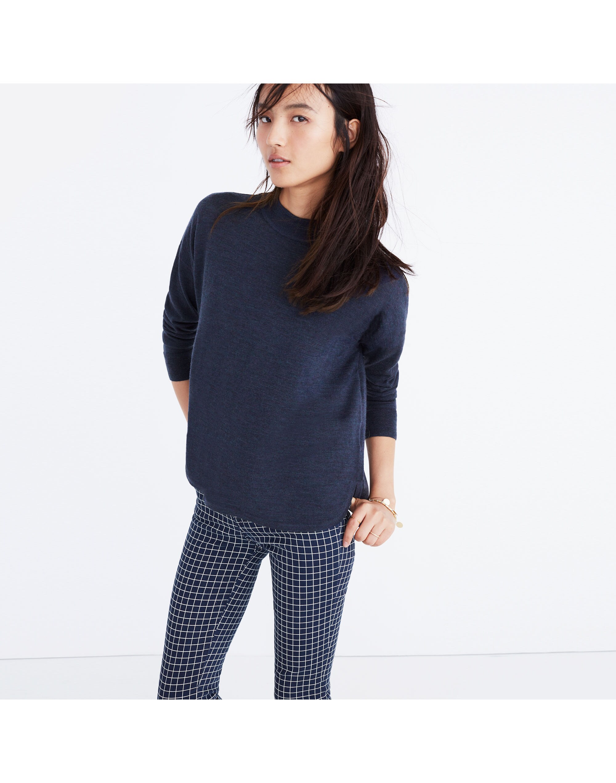 Mockneck Boxy Pullover Sweater