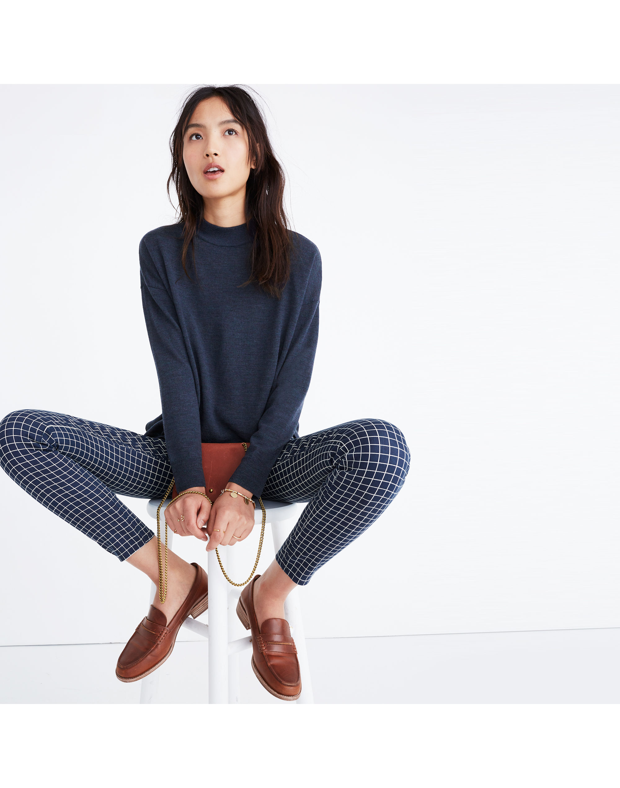 mockneck boxy pullover sweater