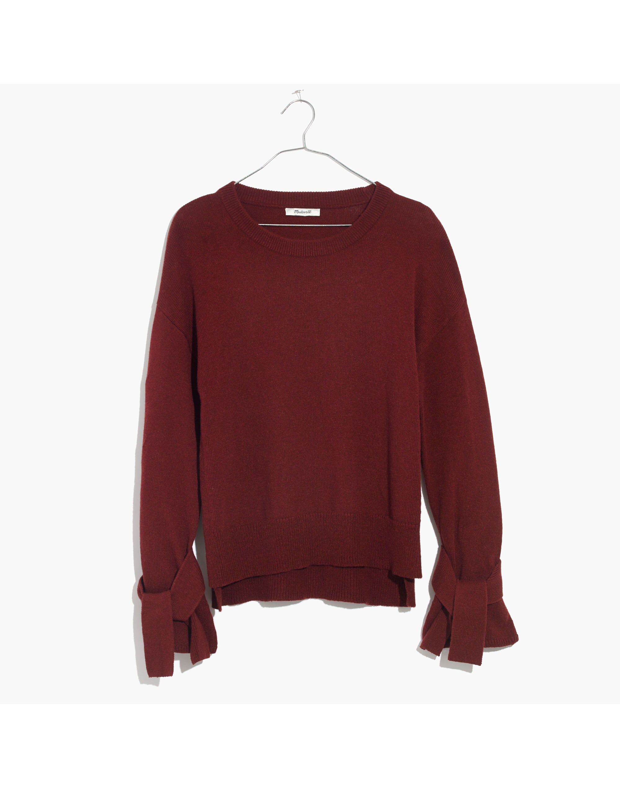 Tie-Cuff Pullover Sweater