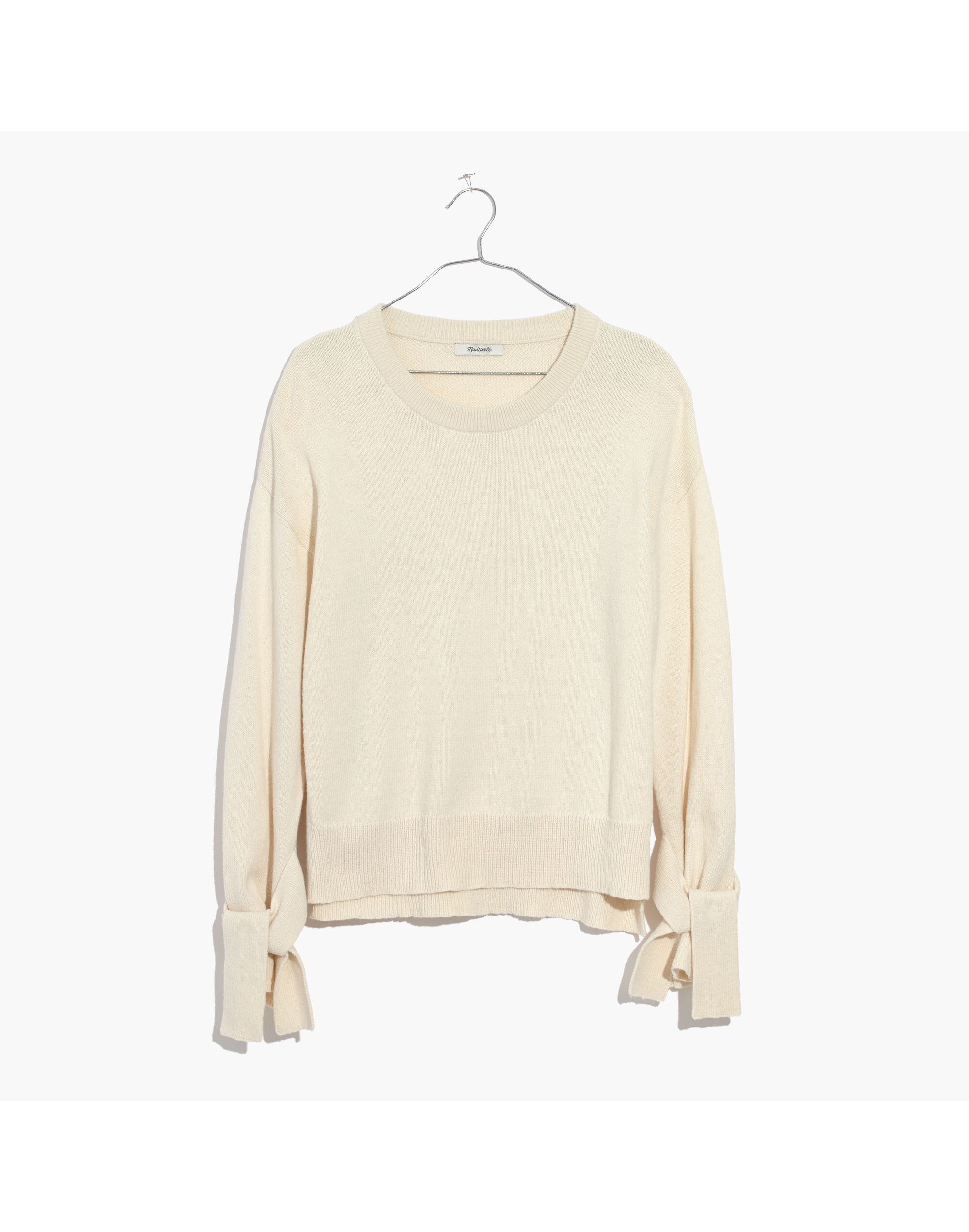 Tie-Cuff Pullover Sweater