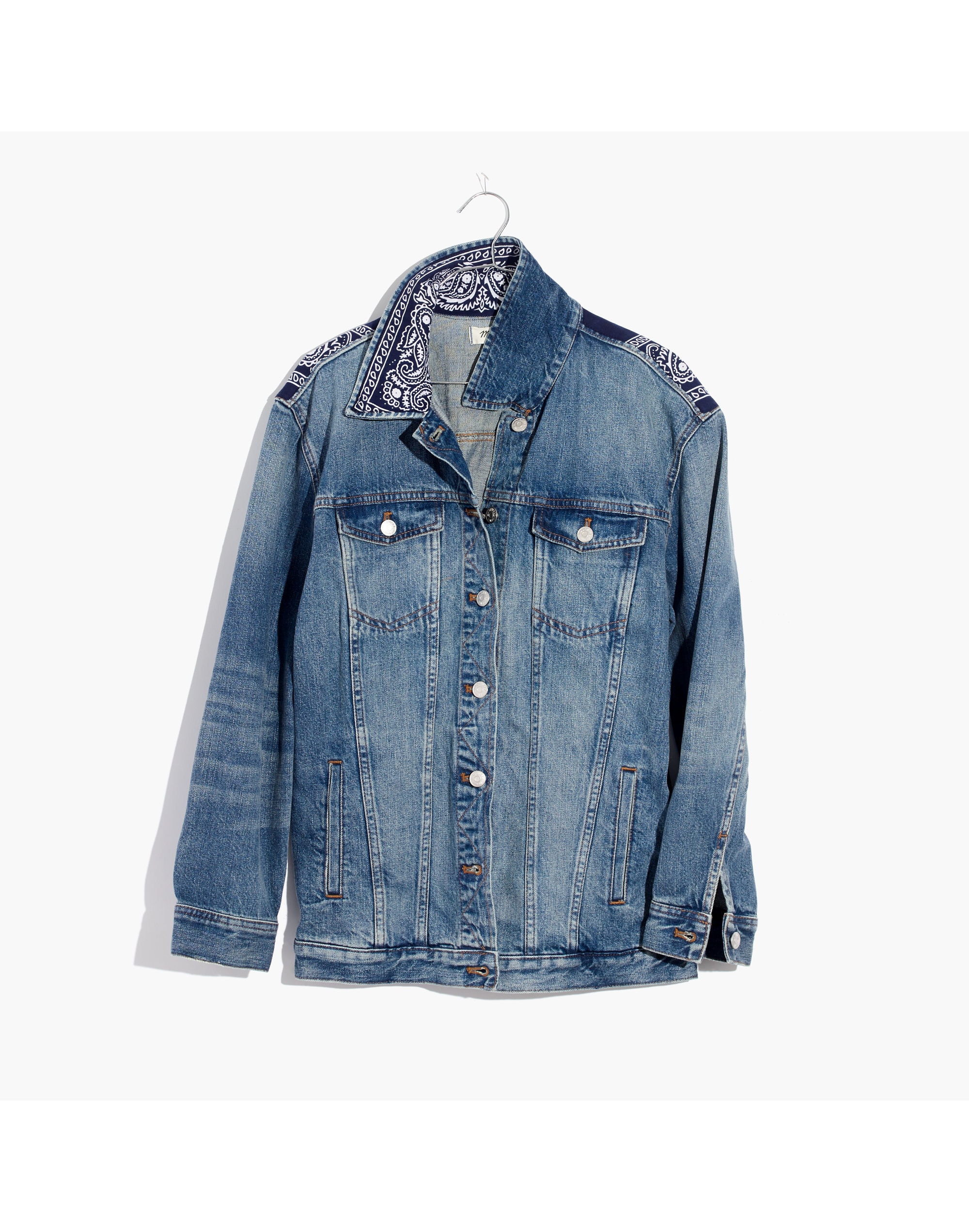 Madewell x B Sides&trade; Oversized Jean Jacket: Bandana Edition