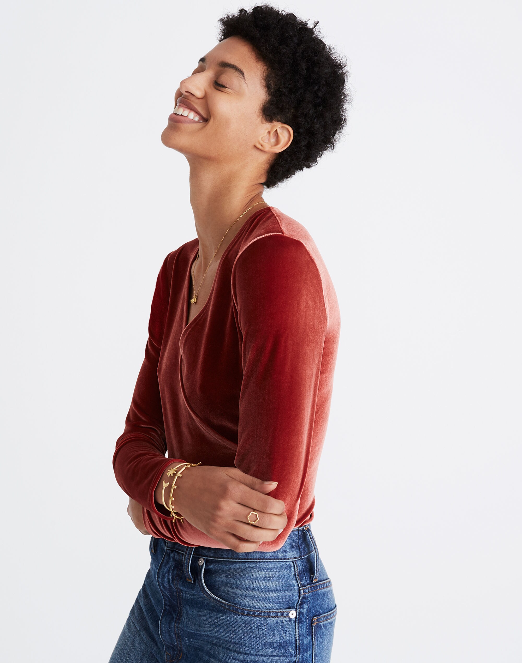 Velvet Wrap Bodysuit