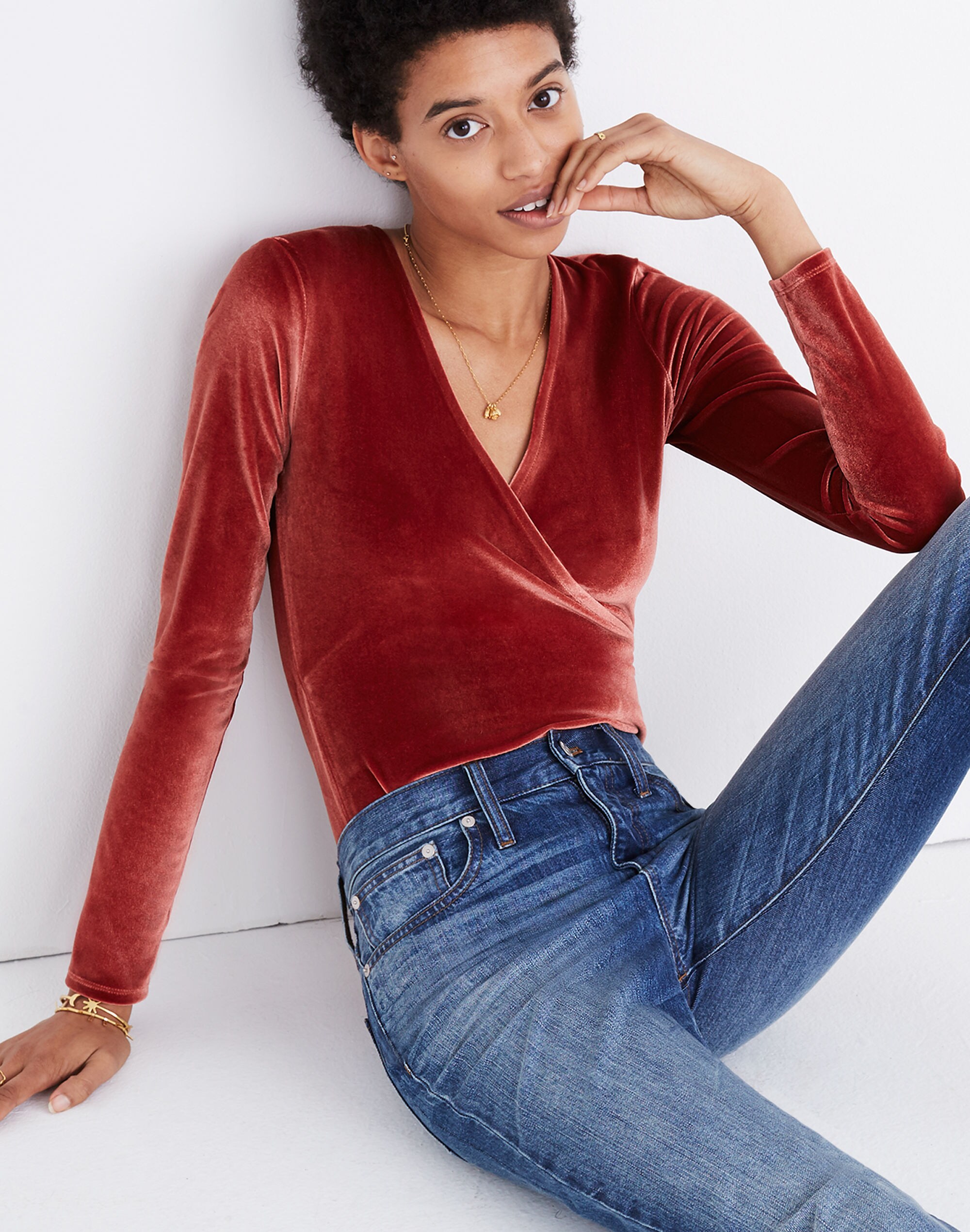 Velvet Wrap Bodysuit
