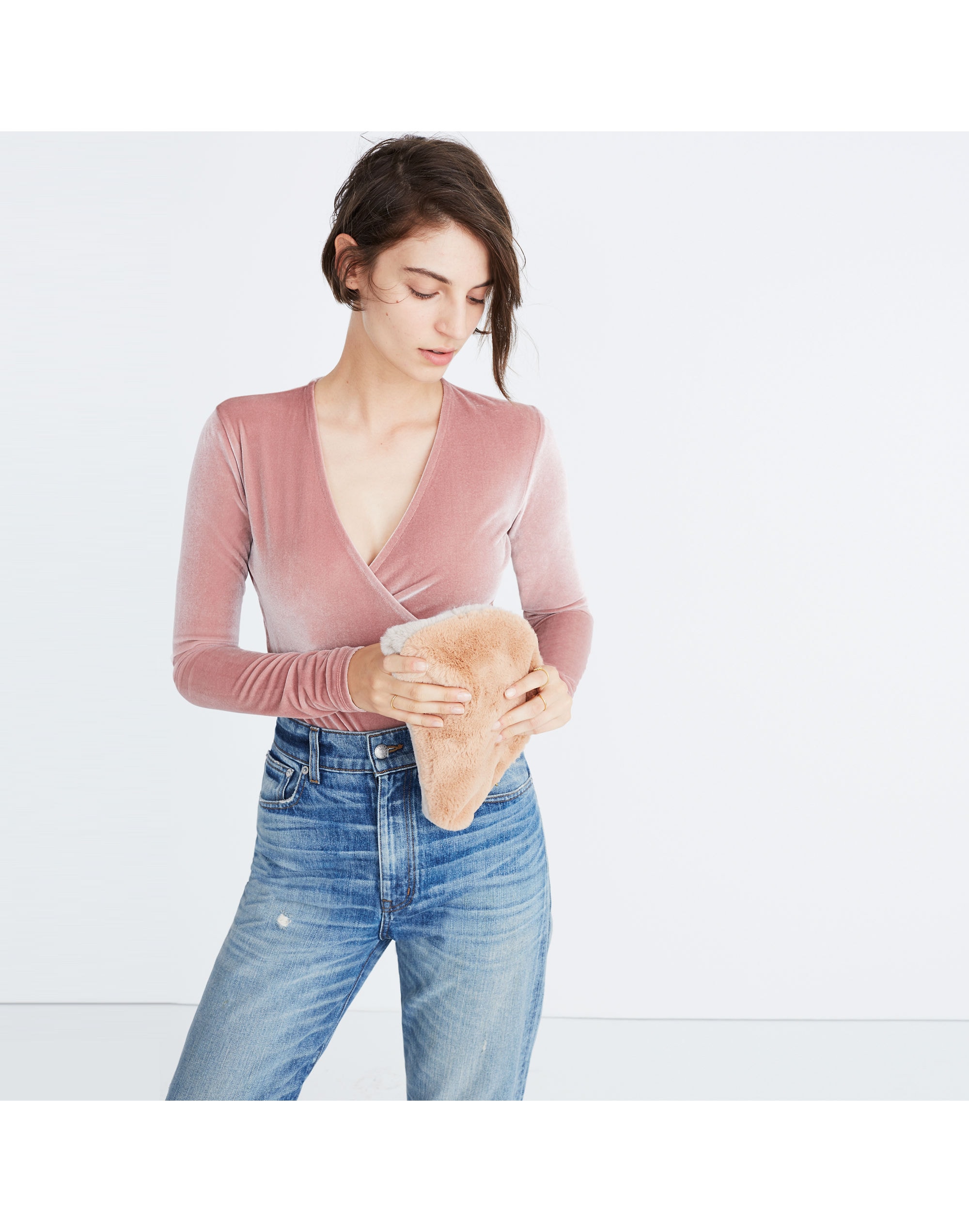 velvet wrap bodysuit