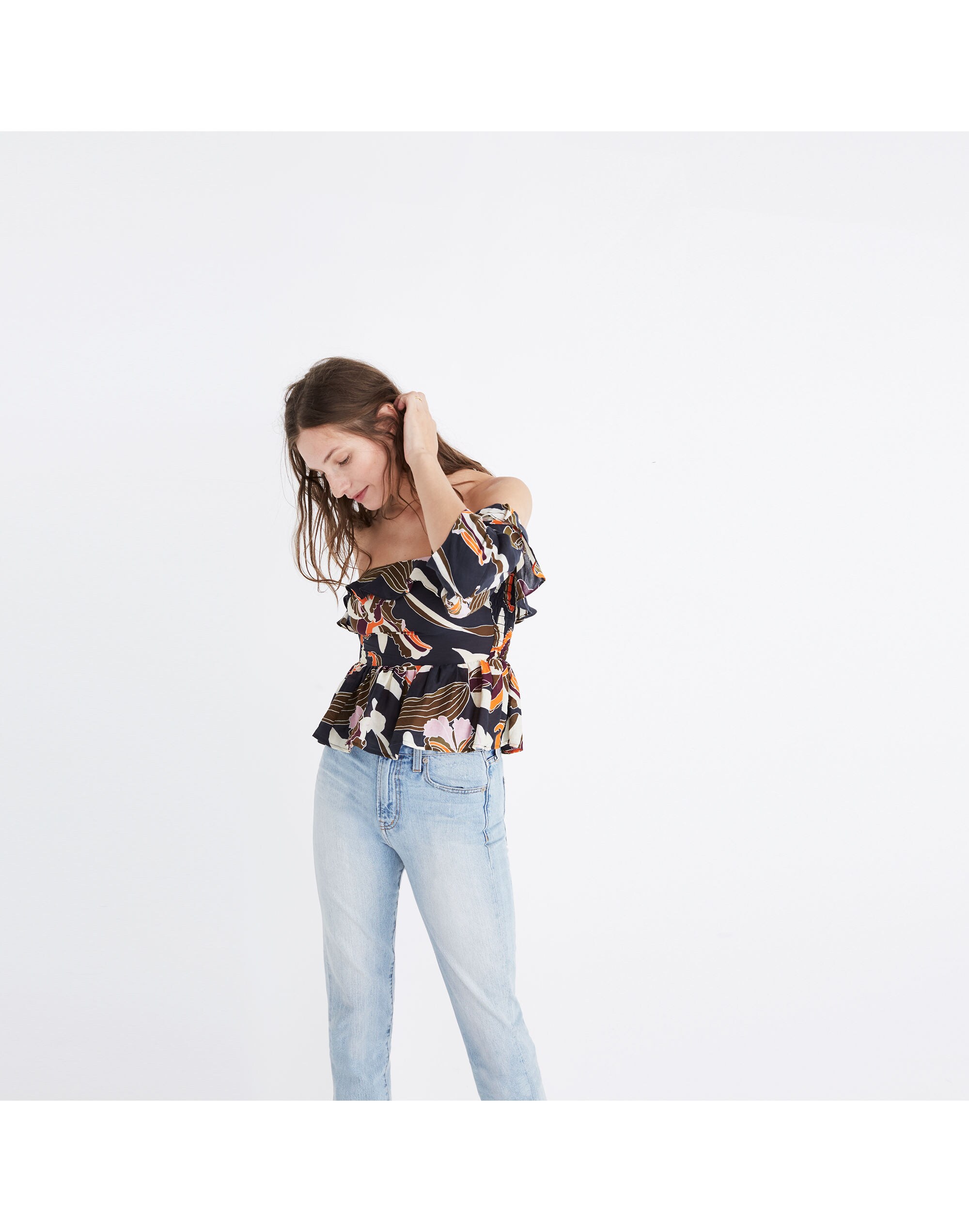 Apiece Apart&trade; Ventana Off-the-Shoulder Print Top