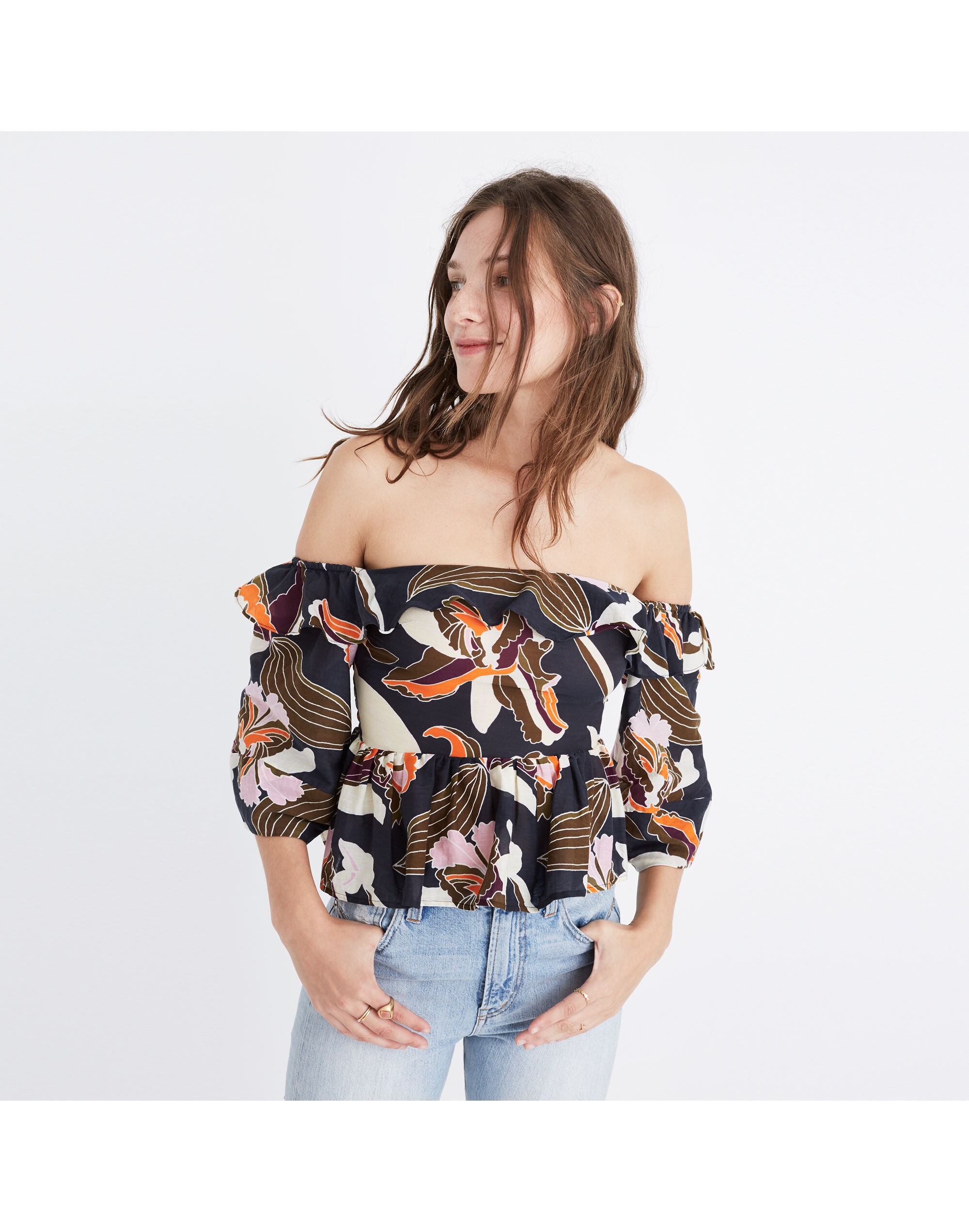 Apiece Apart&trade; Ventana Off-the-Shoulder Print Top